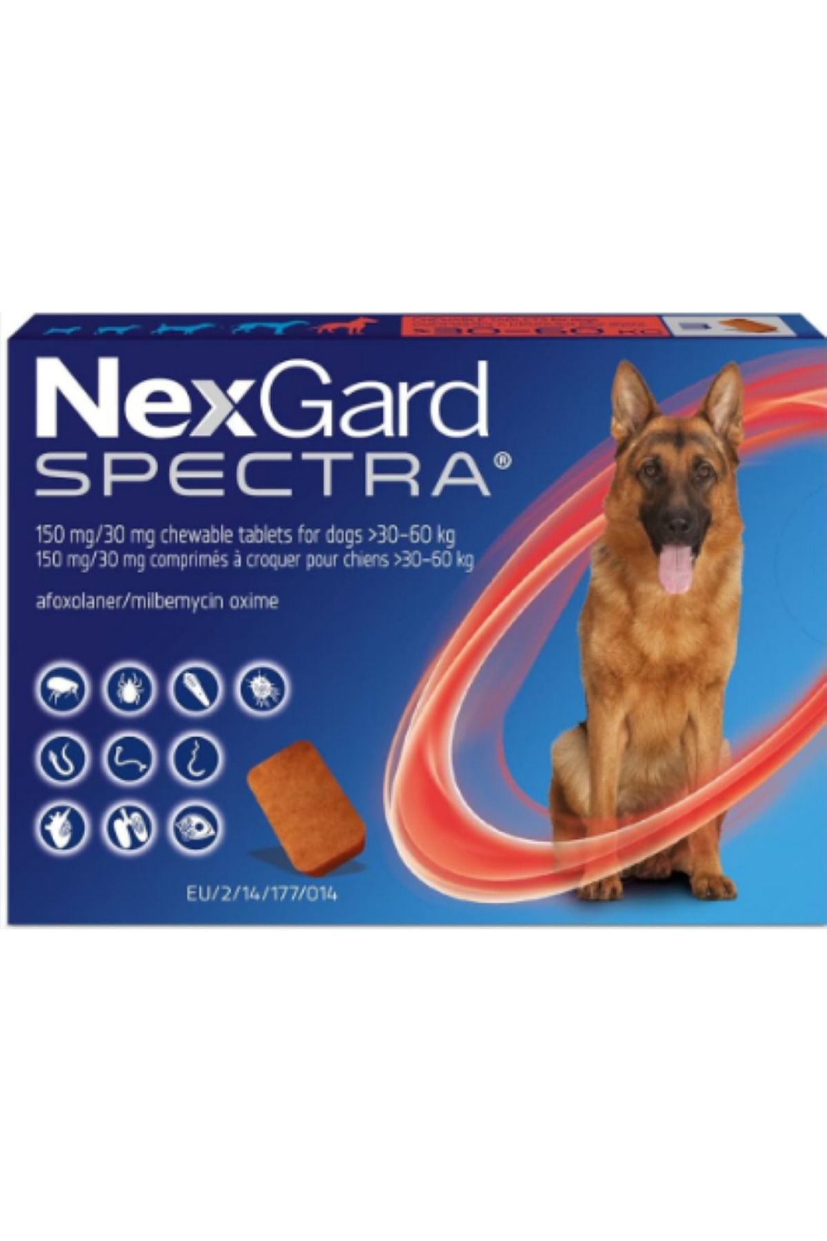Orqinel Nexgar-d Spectr-a Köpek İç Dış Anti Parazit Uzaklaştırıcı 30-60 kg arası