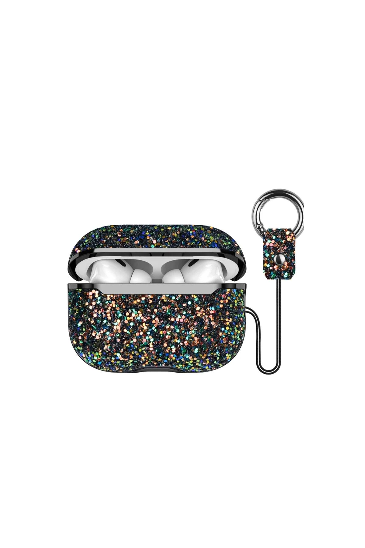 Toptan Bulurum Onegif Airpods Pro 2 (2.nesil) Bright Simli Airpods Kapak - Siyah