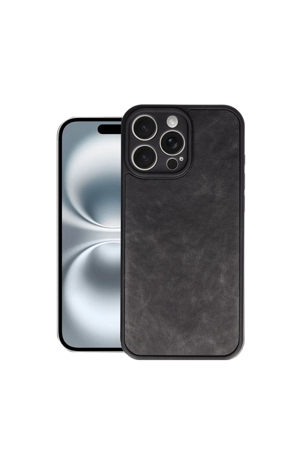 Toptan Bulurum iPhone 16 Pro Max Kılıf Aras Deri Kapak - Siyah