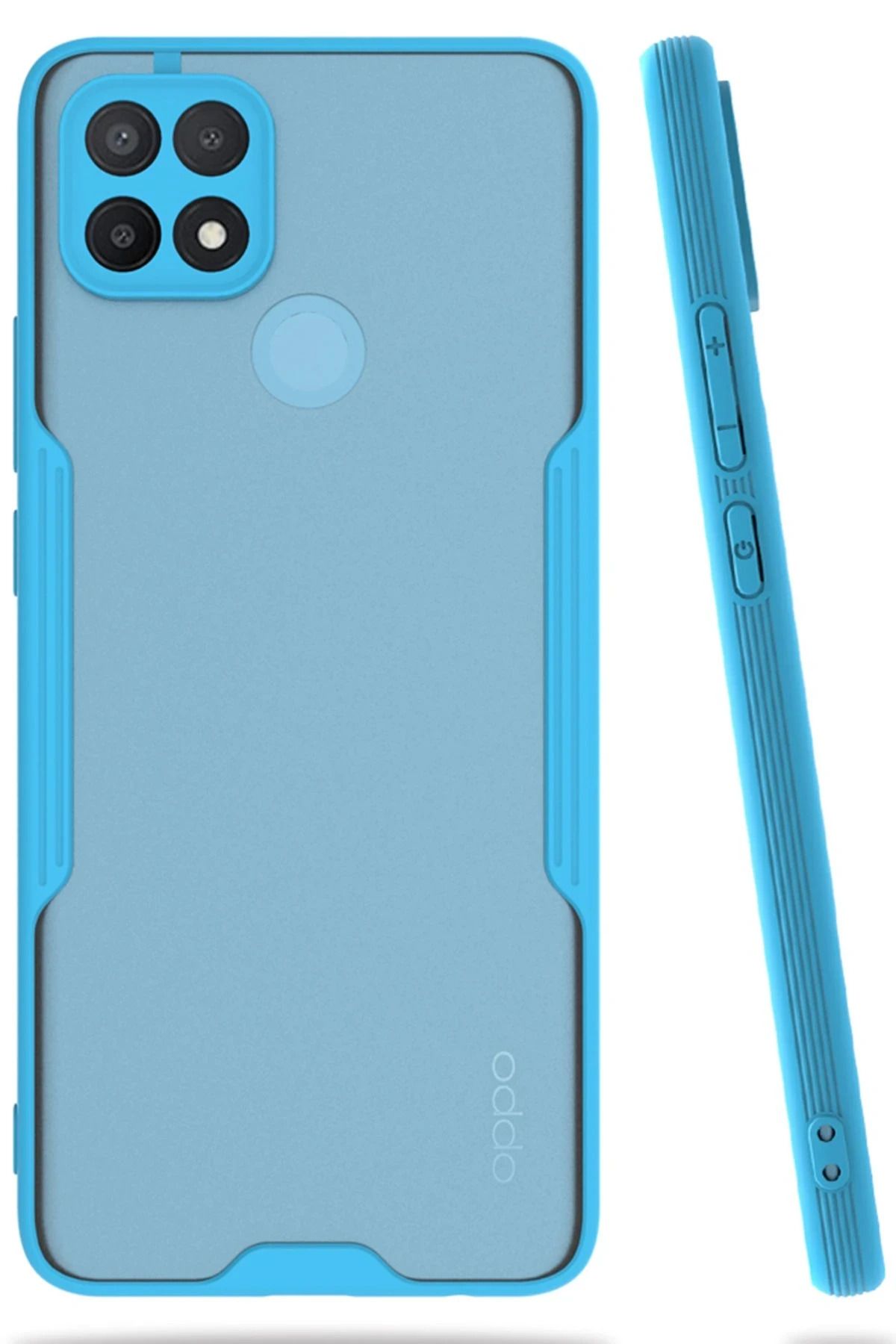 CepteToptan Oppo A15 Kılıf Platin Silikon - Mavi