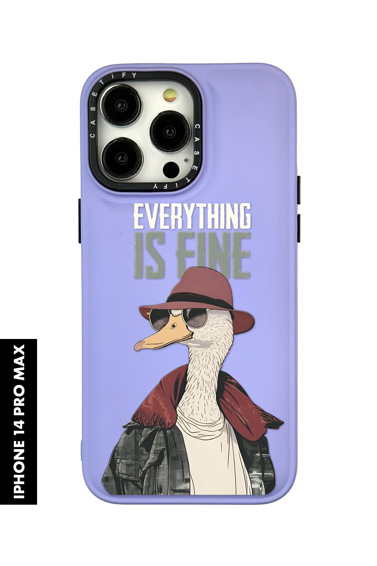 mooodcase iPhone 14 Pro Max Uyumlu Everything is Fine Desenli Silikonlu Pillow Kılıf