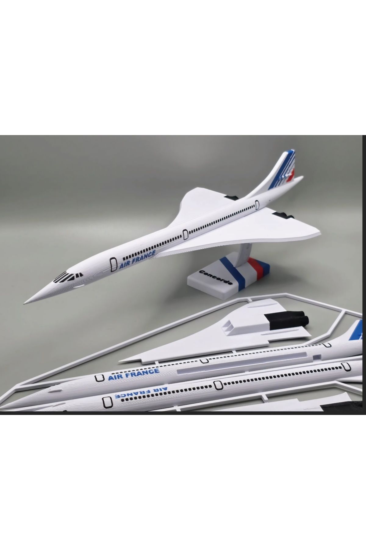 ABAS Concorde Uçak Kit Kartı – 3D Baskı Montaj Seti (Model Uçak)