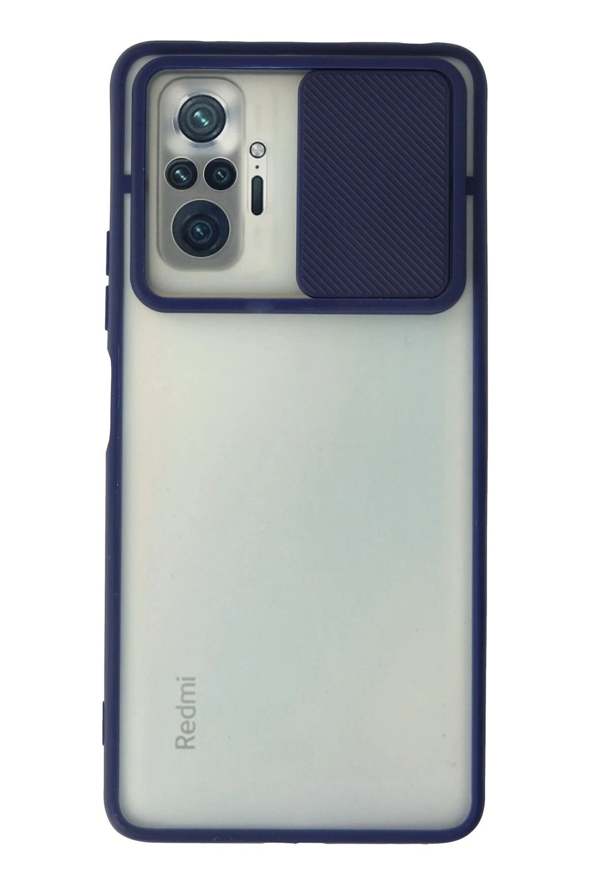 CepteToptan Xiaomi Redmi Note 10 Pro Kılıf Palm Buzlu Kamera Sürgülü Silikon - Lacivert