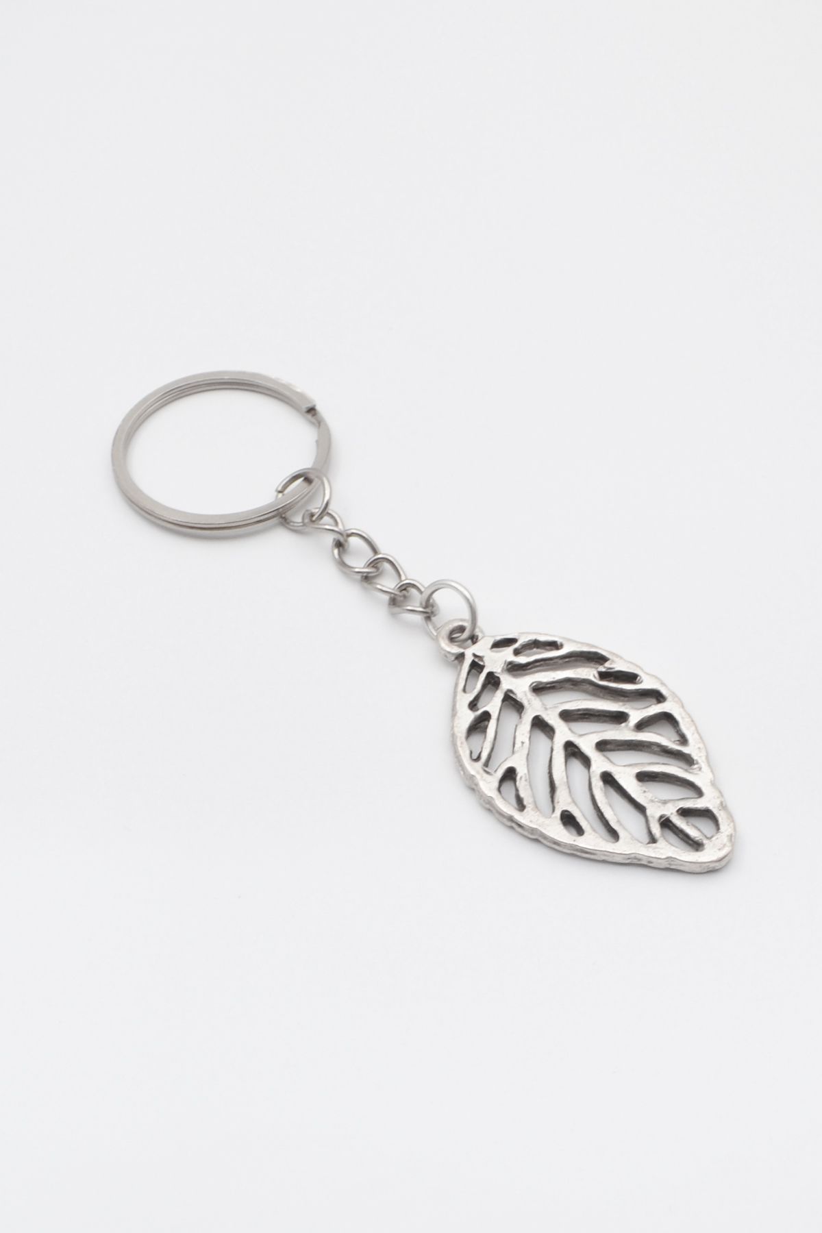 Bu Farklı-Breloc Leaf - Placat cu argint antic - Femei Bărbați 2