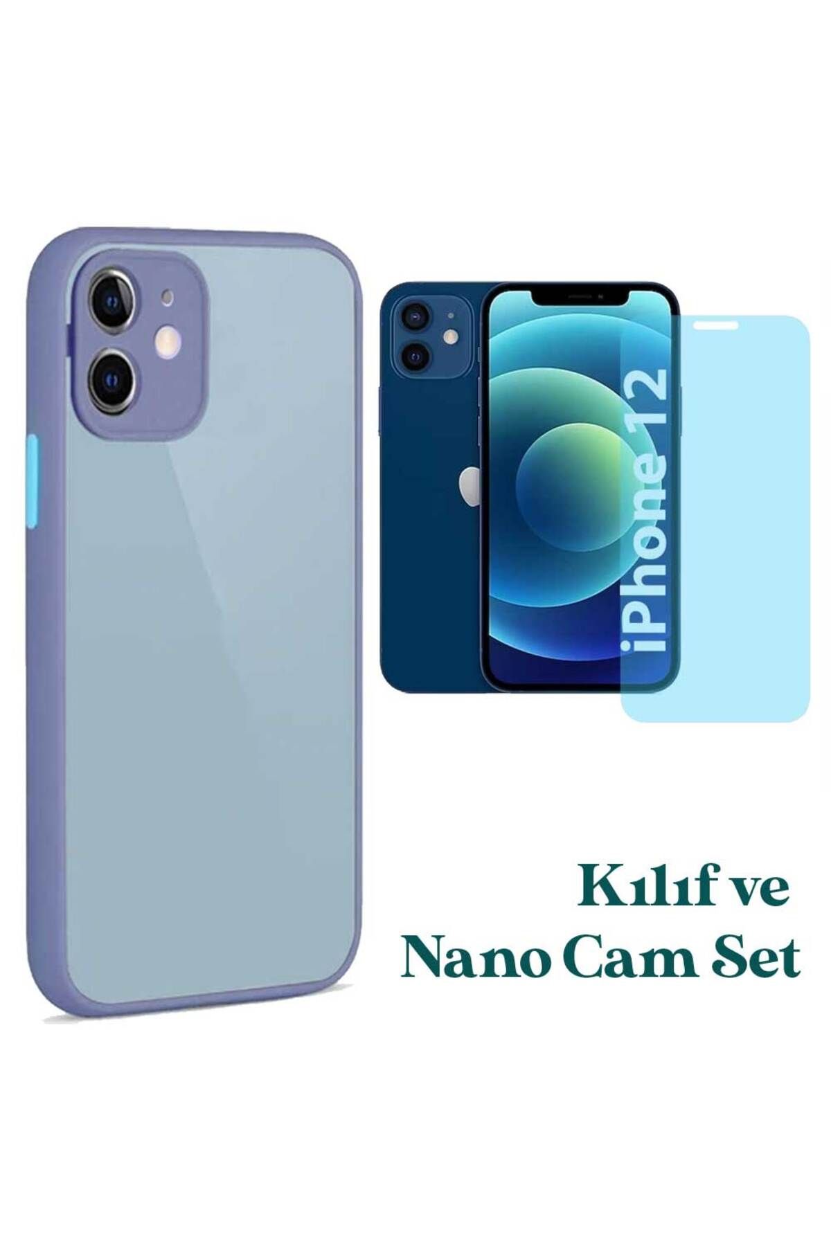 Smart Tech Apple iPhone 12 Uyumlu Montreal Kılıf Ve Nano Cam Ekran Koruyucu Set