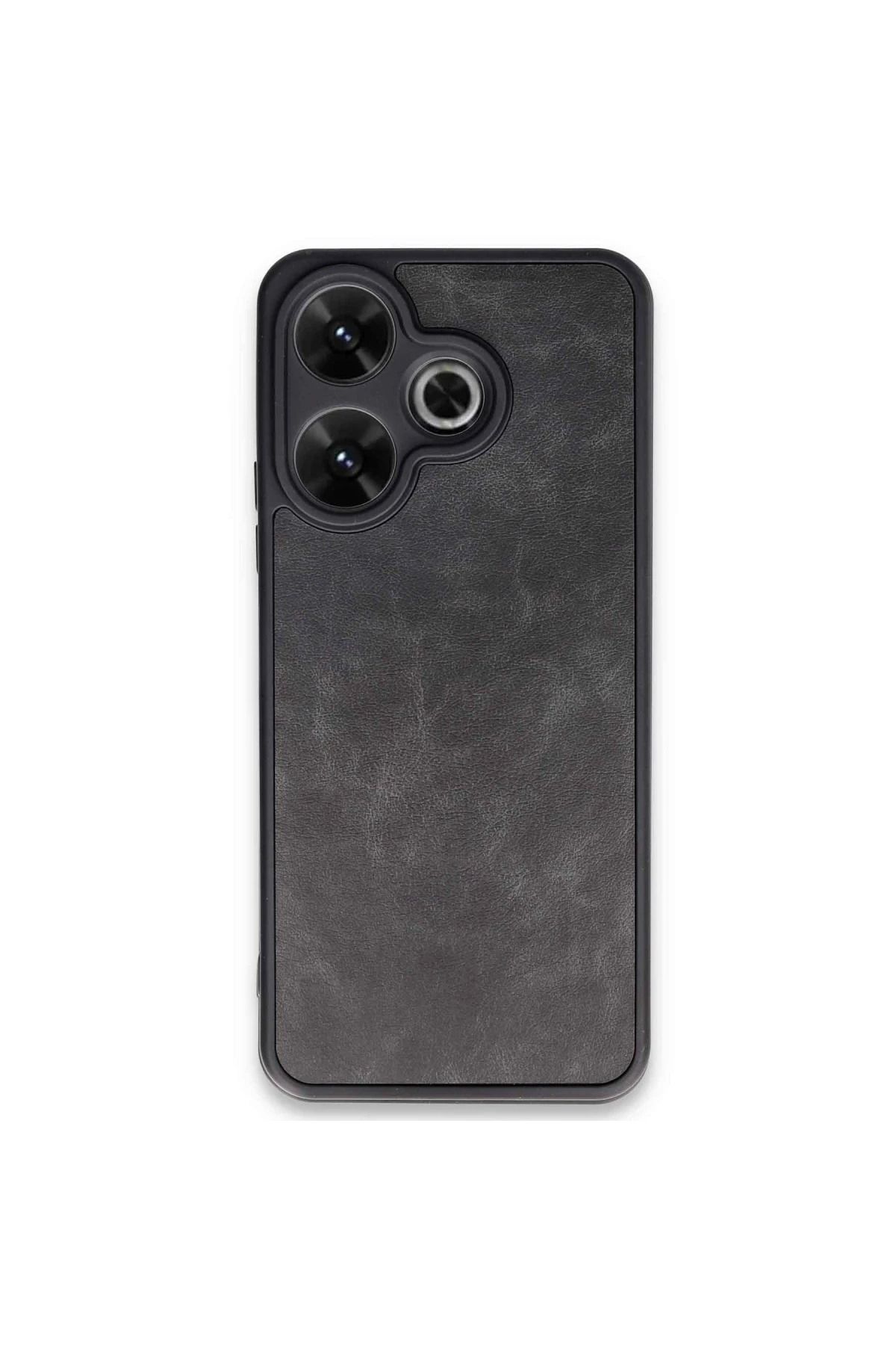 Toptan Bulurum Xiaomi Redmi 13 4G Kılıf Aras Deri Kapak - Siyah