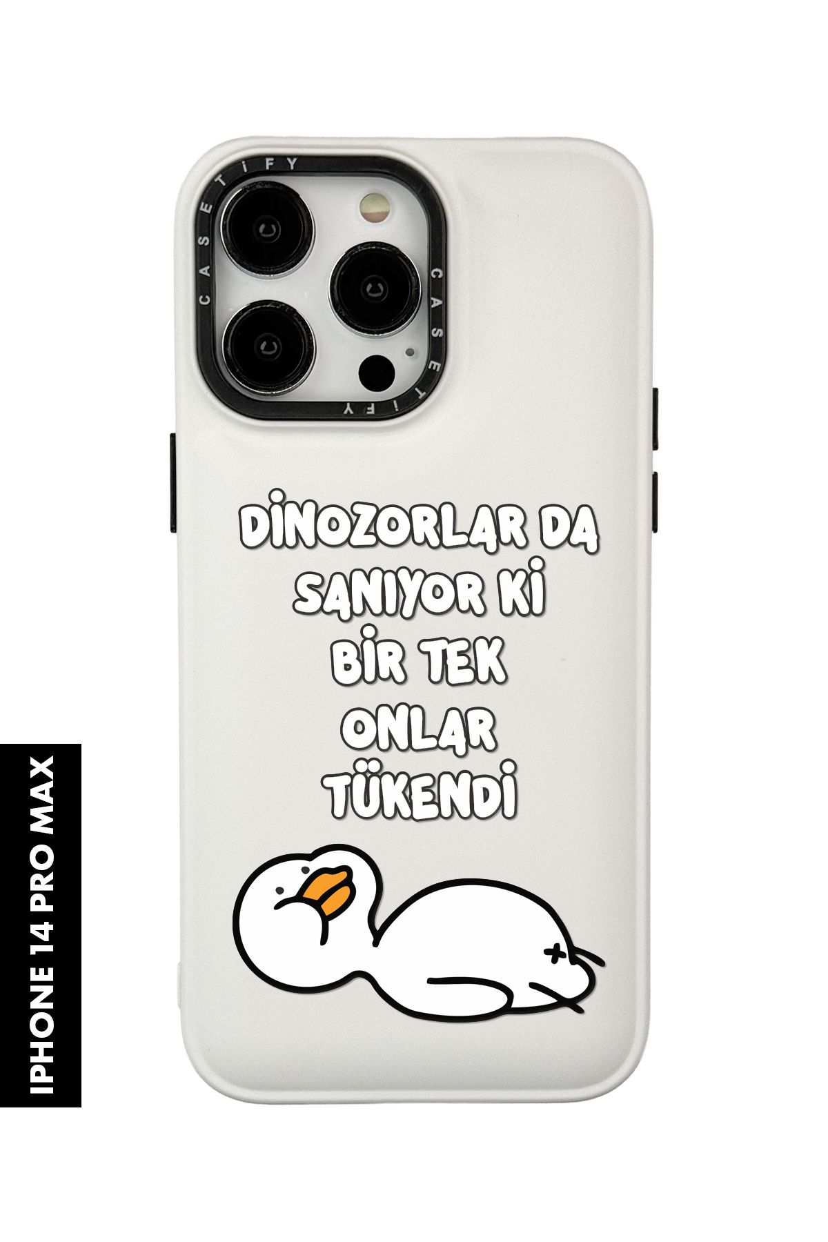 mooodcase iPhone 14 Pro Max Uyumlu Yıkık Ördek Desenli Silikonlu Pillow Kılıf