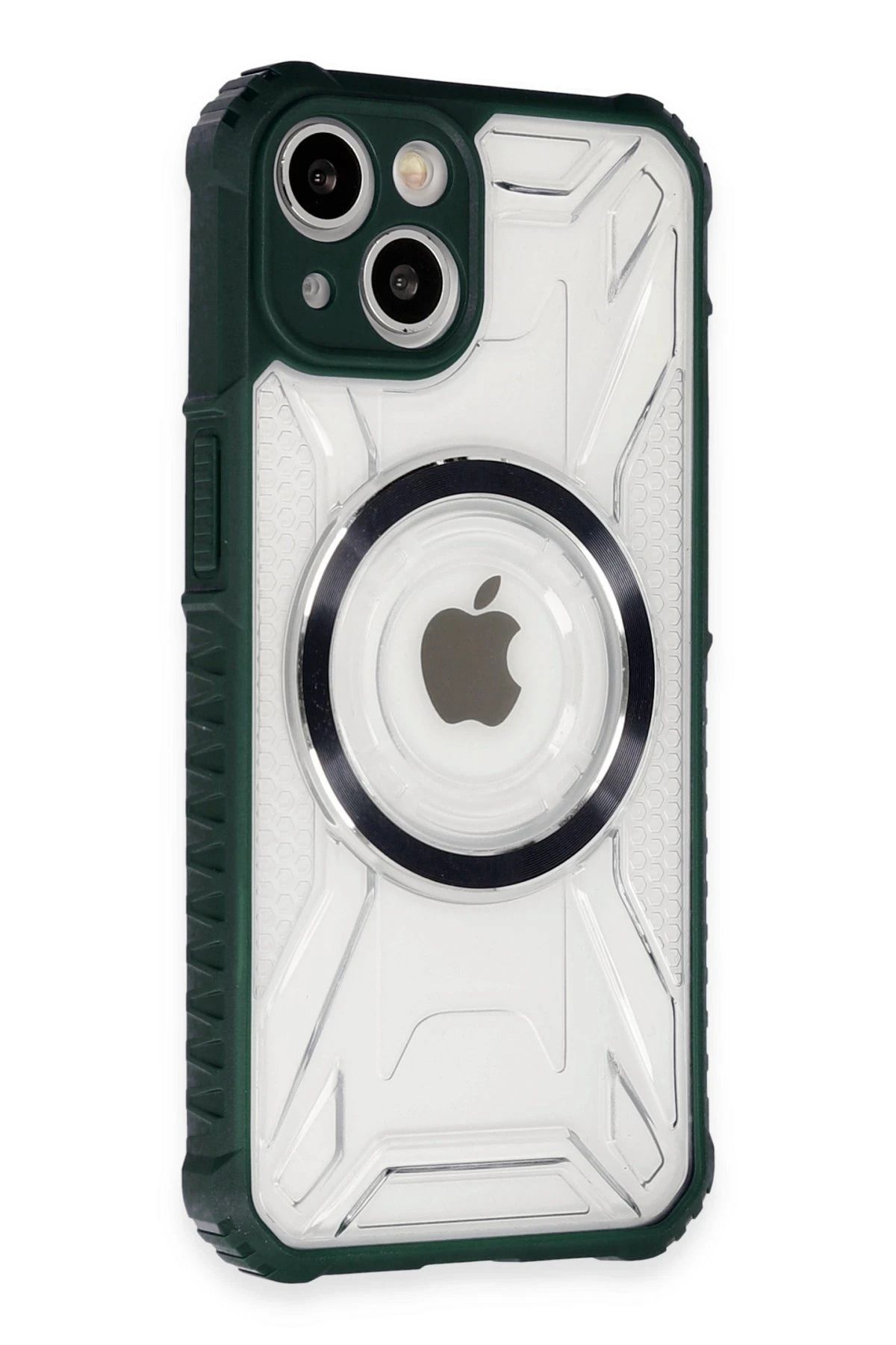 CepteToptan iPhone 14 Kılıf Prag Magneticsafe Kapak - Koyu Yeşil