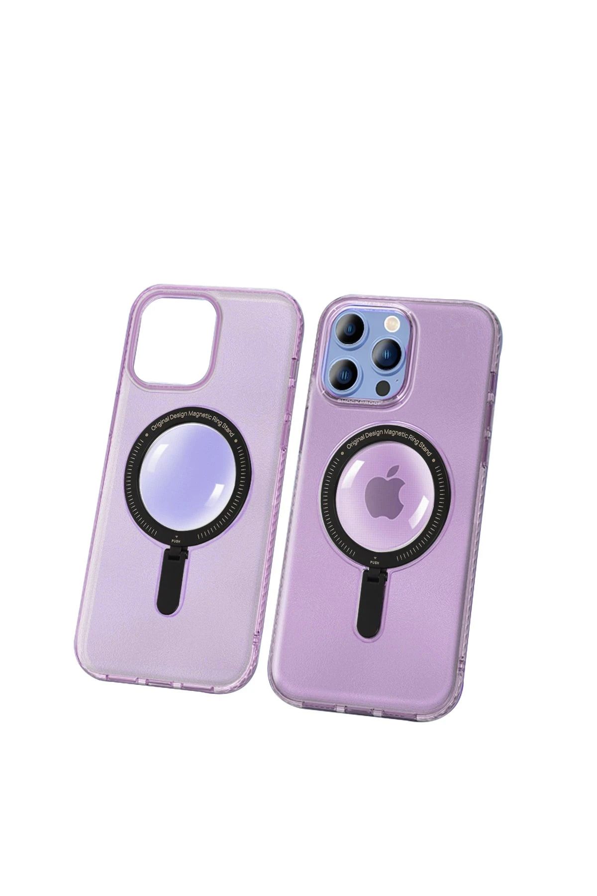 CepteToptan Joko iPhone 14 Pro Max Kılıf Zoom Standlı Silikon - Derin Mor