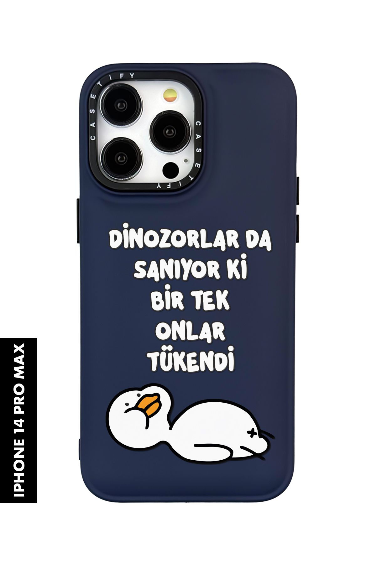 mooodcase iPhone 14 Pro Max Uyumlu Yıkık Ördek Desenli Silikonlu Pillow Kılıf