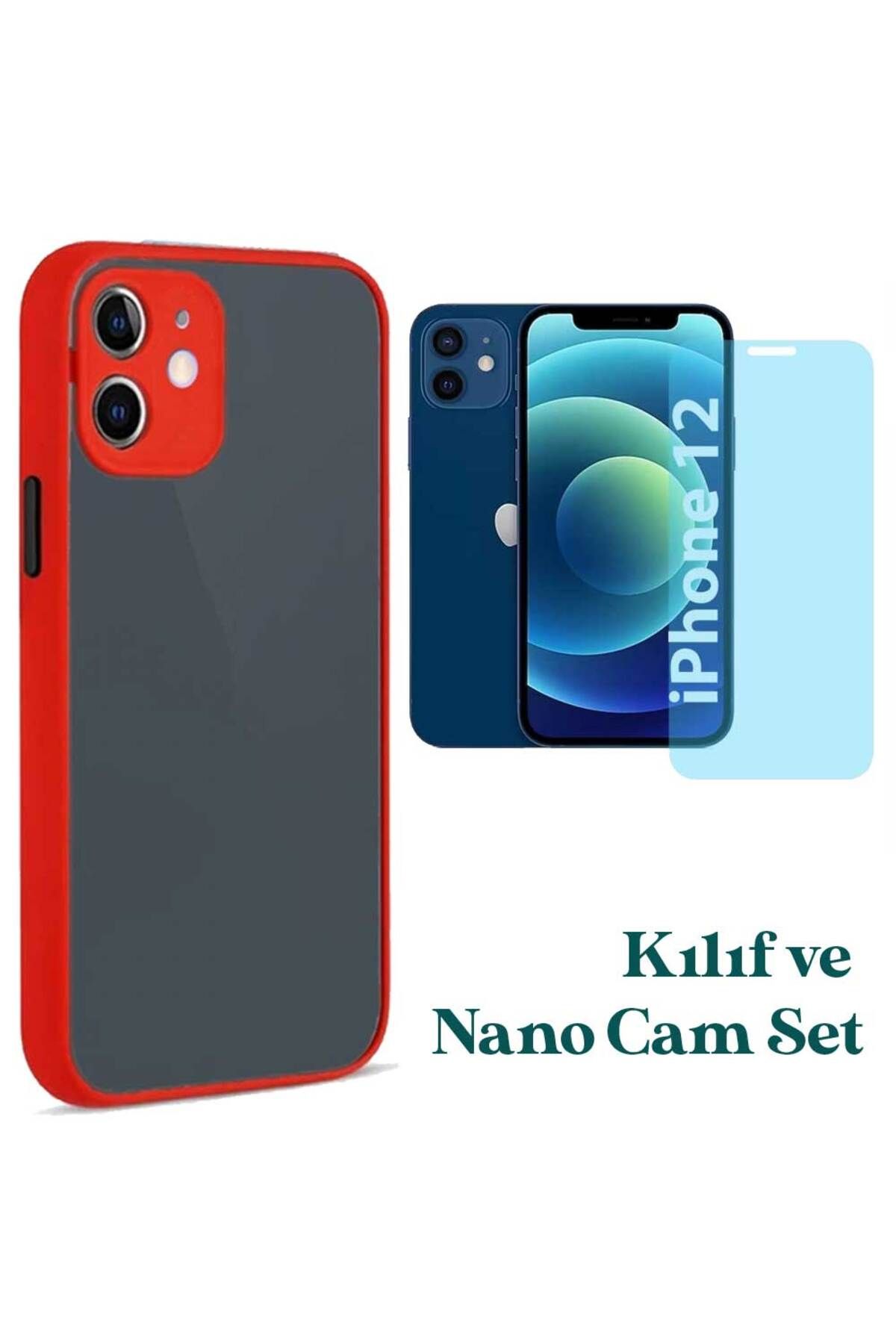 Smart Tech Apple iPhone 12 Uyumlu Montreal Kılıf Ve Nano Cam Ekran Koruyucu Set