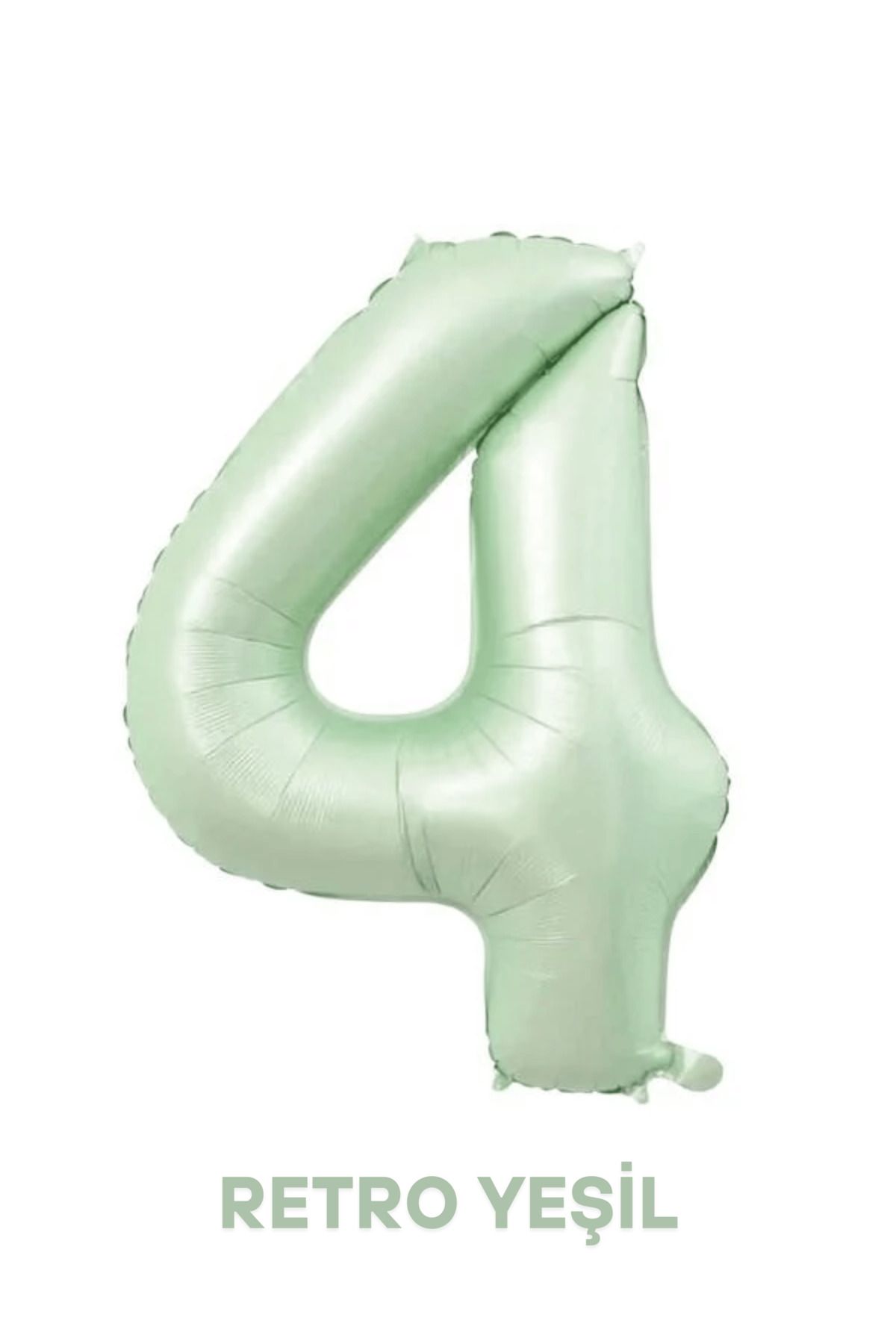 Bunloon 34 İnç Rakam Balon | Retro Yeşil Renk - 76 cm