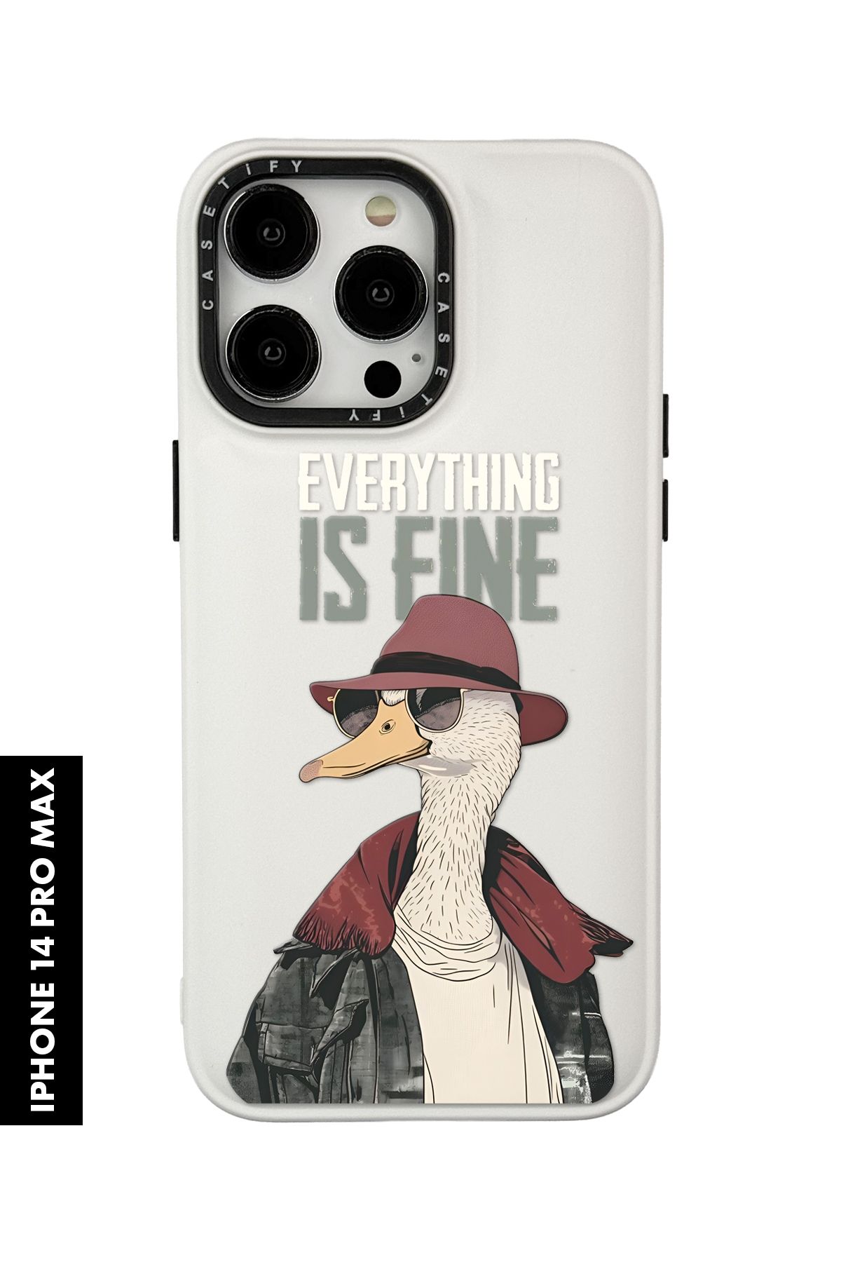 mooodcase iPhone 14 Pro Max Uyumlu Everything is Fine Desenli Silikonlu Pillow Kılıf