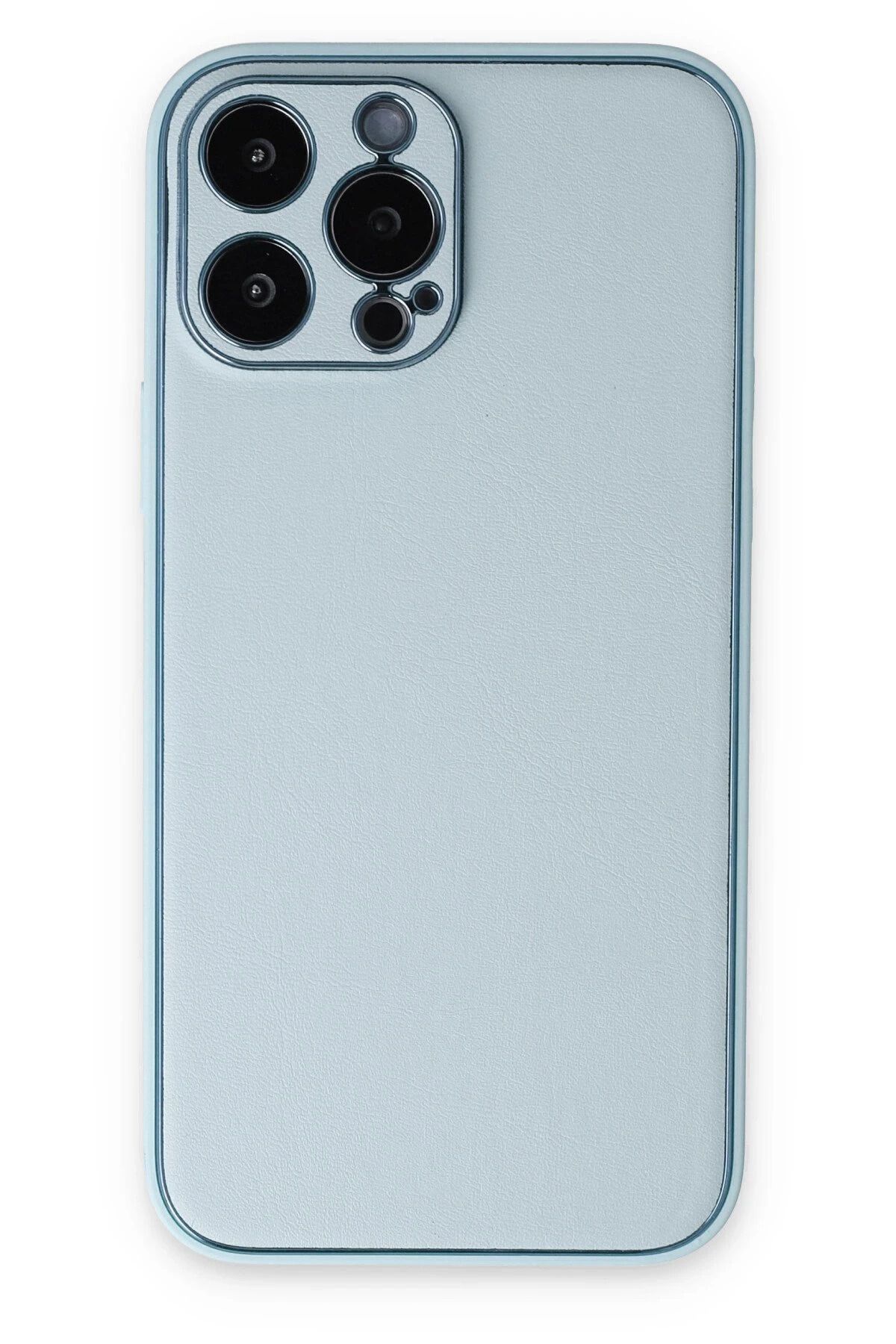 CepteToptan iPhone 14 Pro Kılıf Coco Deri Silikon Kapak - Sky Blue