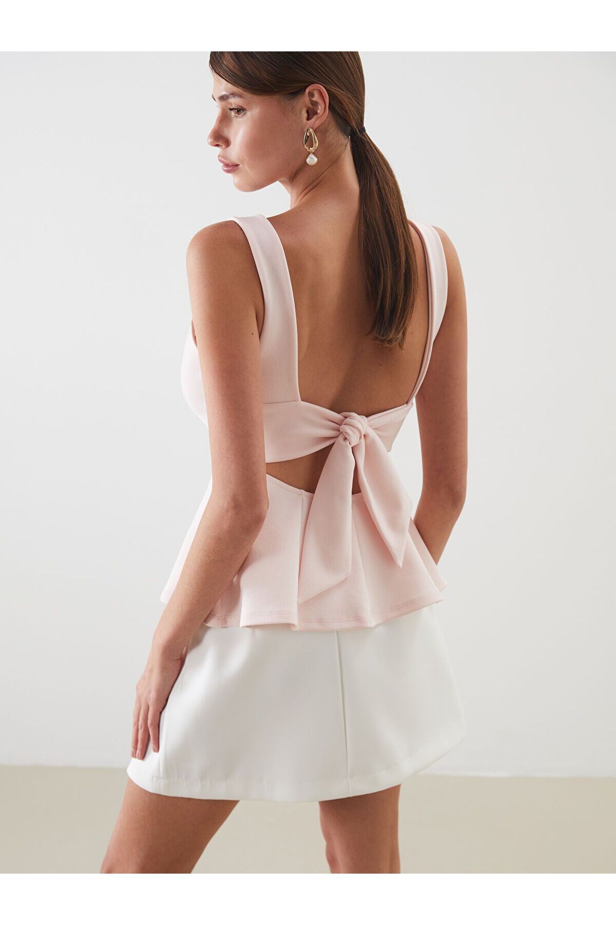 LC Waikiki Kayık Yaka Peplum Bluz