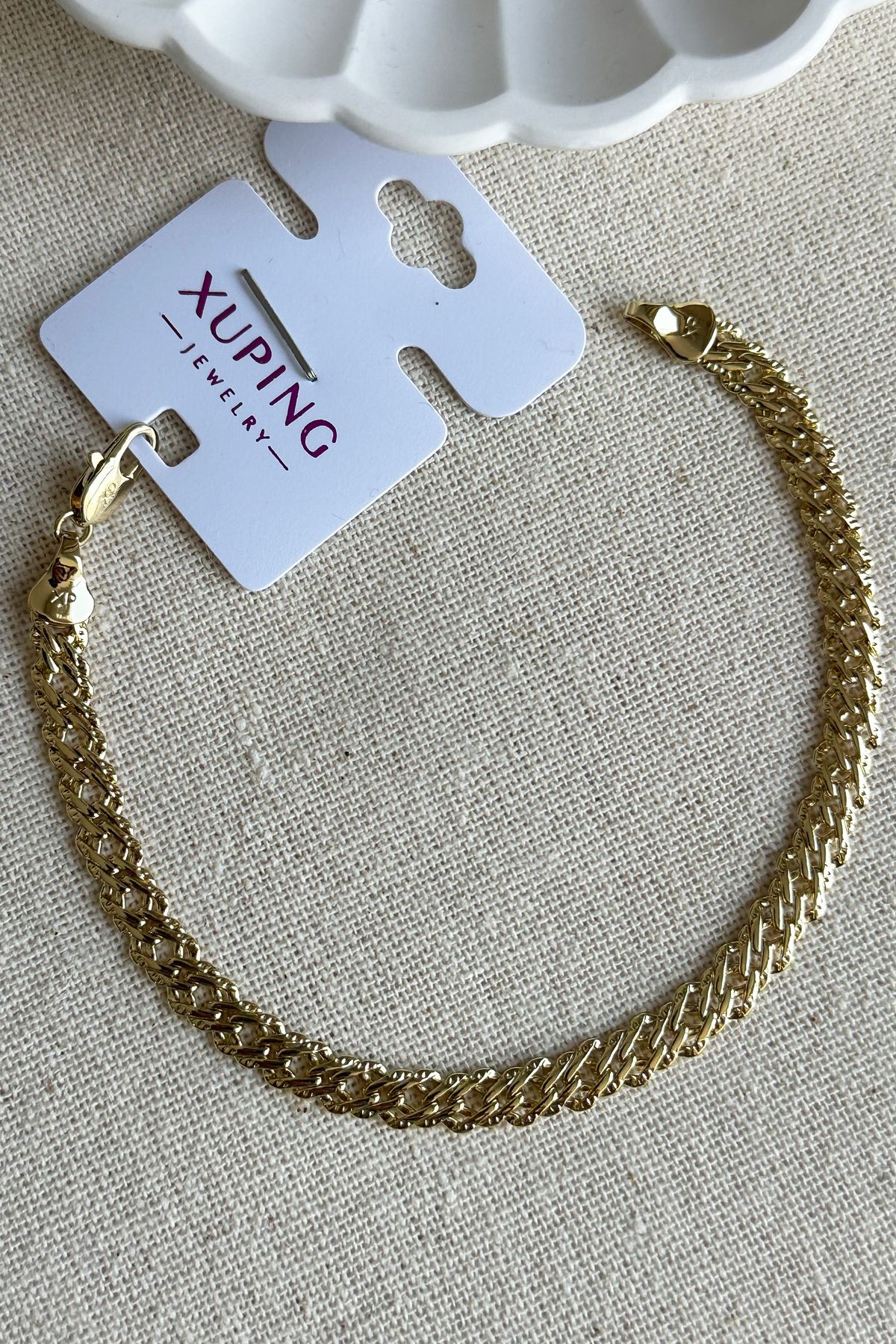 Modacaprea Xuping 14K 19 cm Örme Model Kadın Bileklik – Altın Renk | Kararmaz Şık Xuping Takı