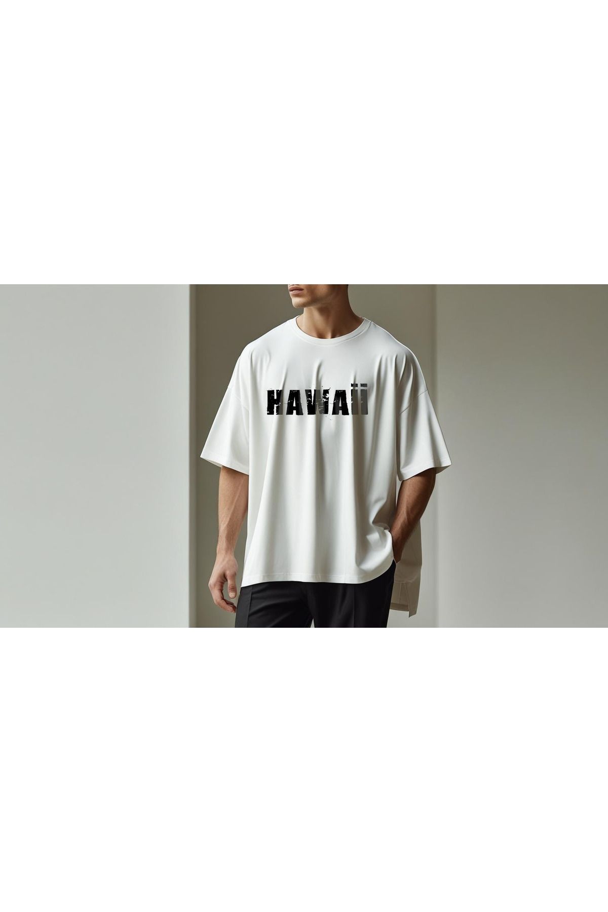 Vigor Wear hawaii Baskılı Oversize UNİSEX T-shirt
