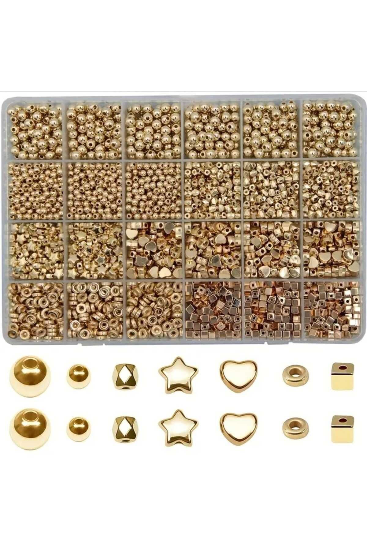 yiğit aksesuar Dev Gold Plastik Yuvarlak ve Şekilli Ara aparat boncuk bileklik kolye takı yapım malzemeleri