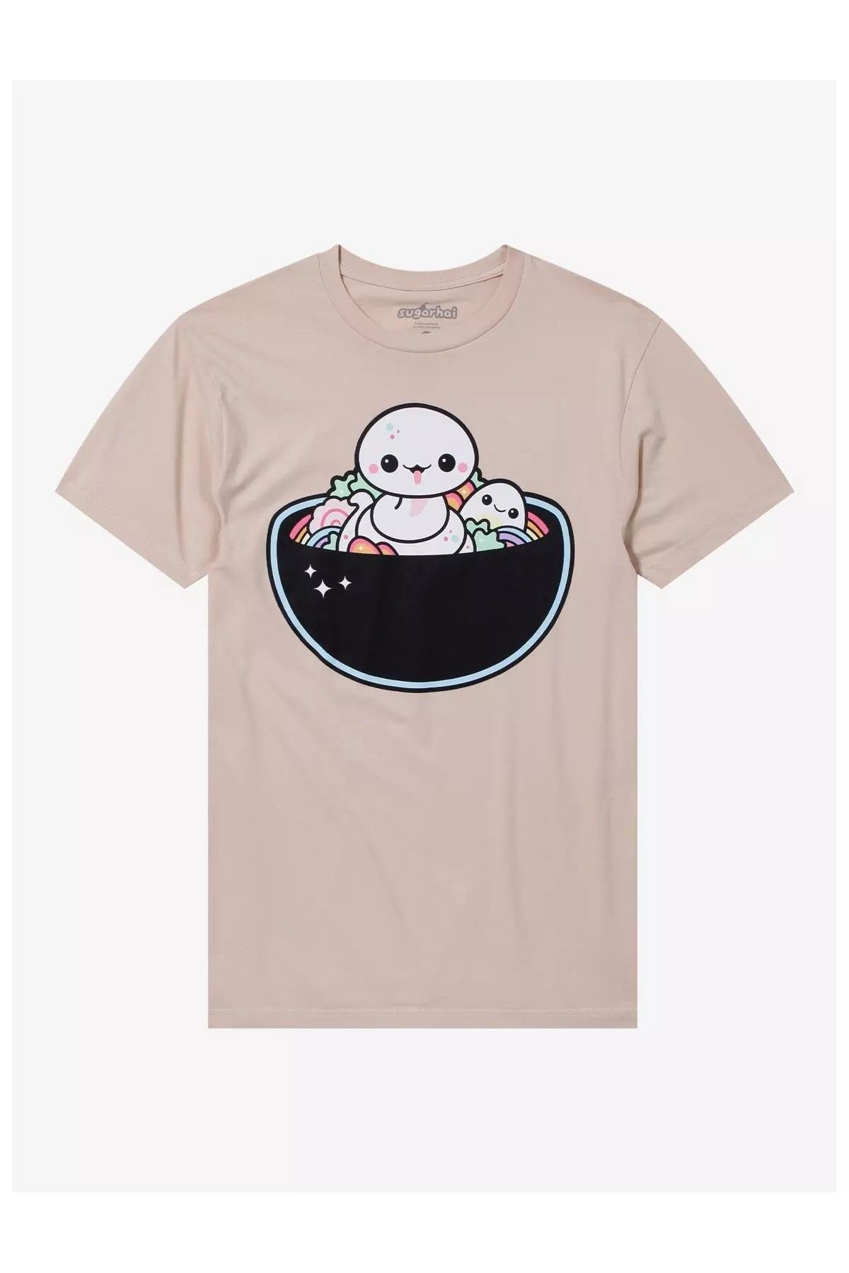 DEEFWEAR Bej Snake Ramen Ön Baskılı Unisex Oversize Tshirt