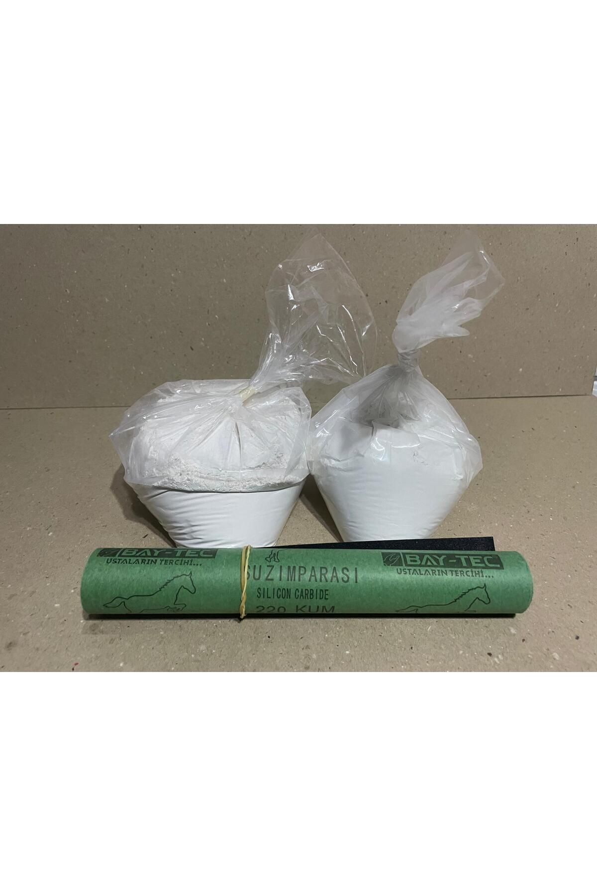 EKO Duvar Tamir Seti Sıva Alçı 1 kg-Saten Alçı 1 kg -Zımpara 1 adet