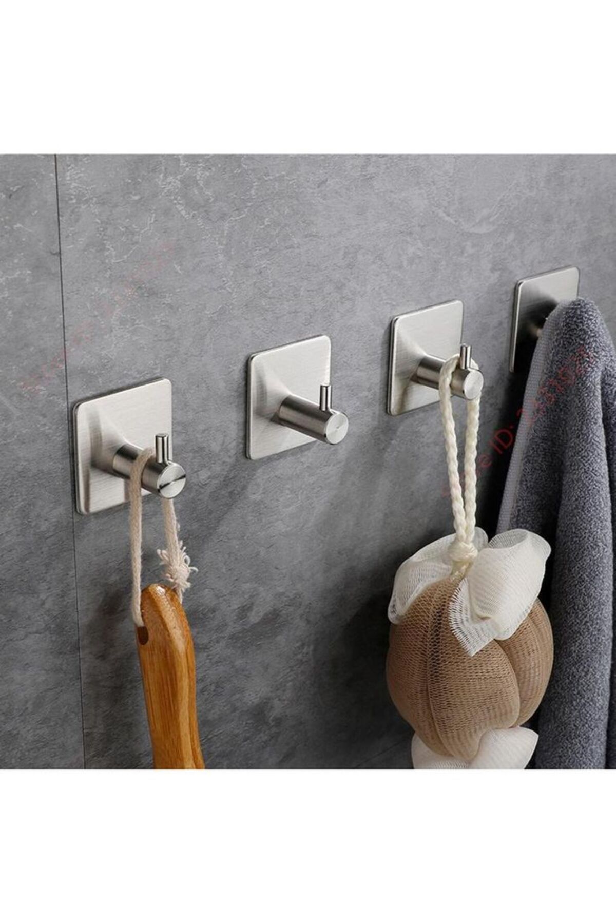AFİLİYOL Paslanmaz Çelik Yapışkanlı Banyo Askısı 3'lü Set