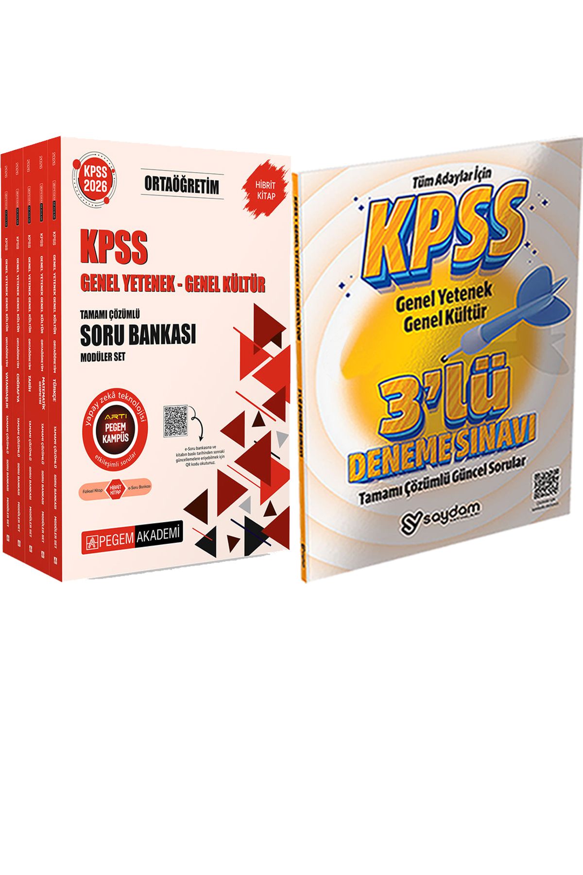 Pegem Akademi Yayıncılık 2026 KPSS Ortaöğretim Soru Modüler Set Genel Yetenek Genel Kültür Çözümlü (5 Kitap) + 3 Deneme