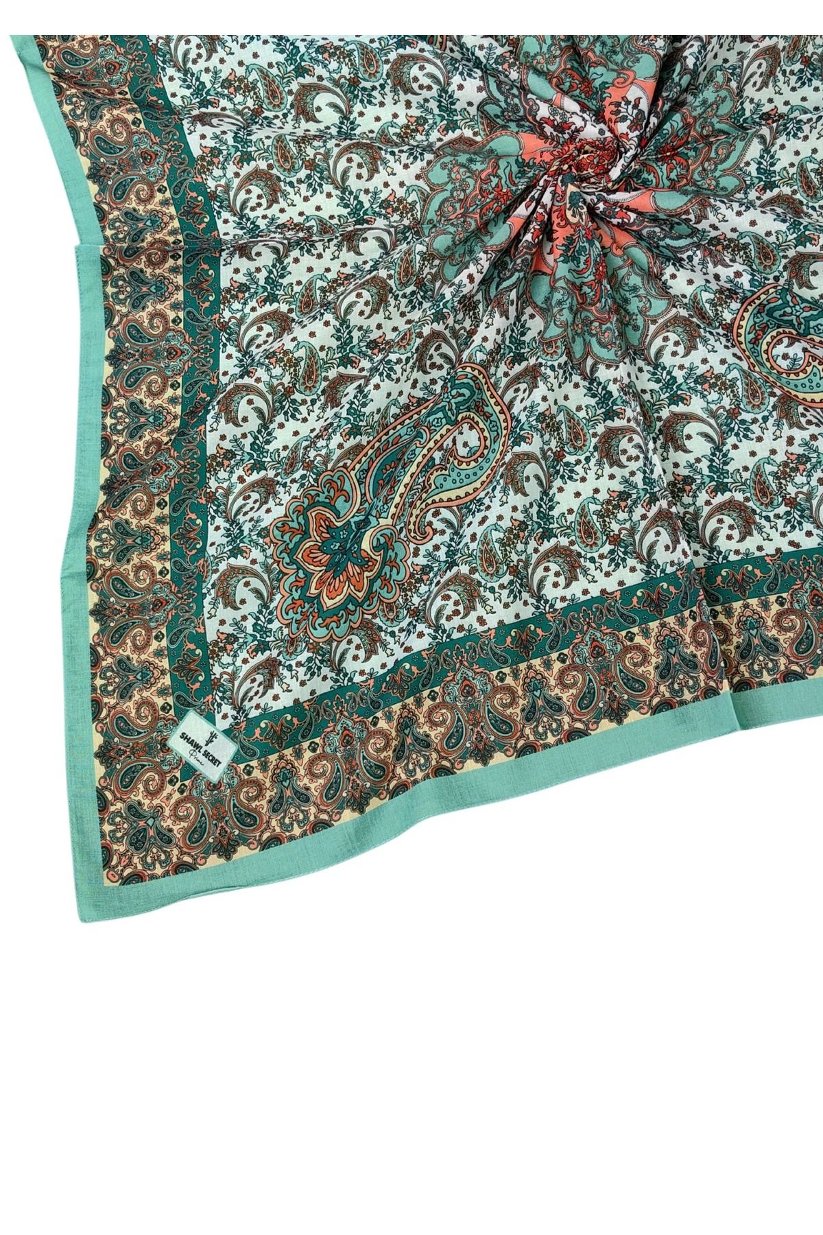 mim eşarp Prime Pamuk Etnik Desenli Eşarp 90x90 cm