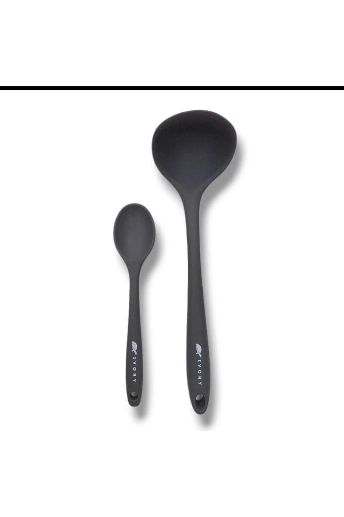 cephome güvenilir alışverişin adresi 2'li silikon set 1 kepçe 1 kaşık (20cm)
