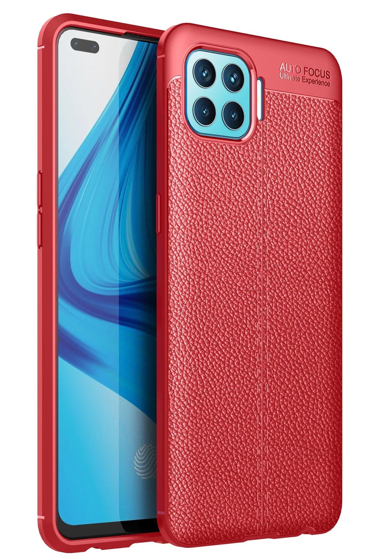 CepteToptan Oppo Reno 4 Lite Kılıf Auto Focus Kapak - Kırmızı