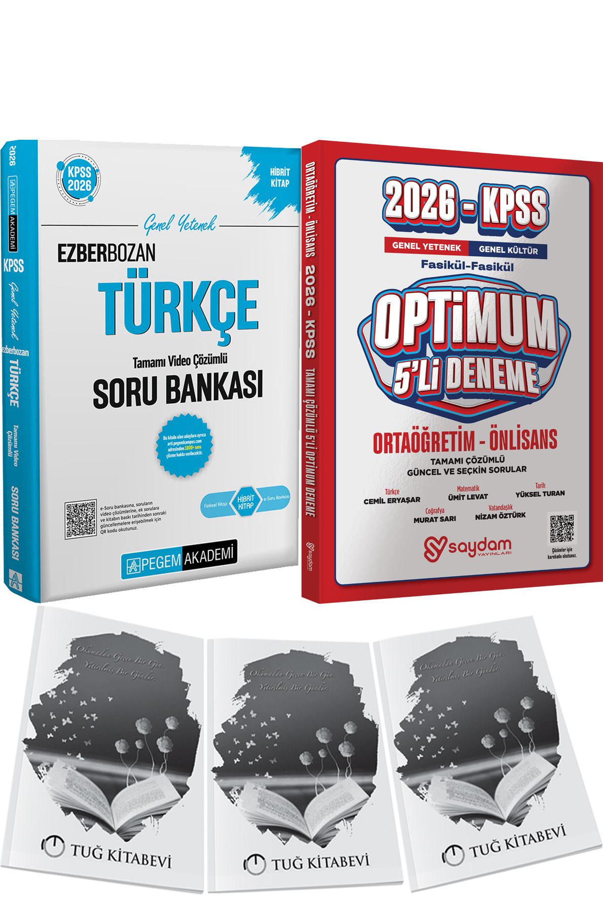 Pegem Akademi Yayıncılık 2026 KPSS Genel Yetenek Genel Kültür Ezberbozan Türkçe Video Çözümlü Soru - Optimum 5 Deneme