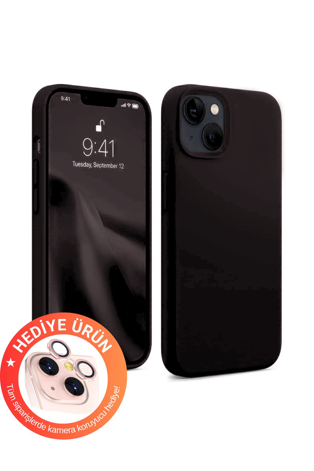 WUNİT Iphone 13 - 14 - 15 Uyumlu Içi Kadife Koruyucu Hediyeli Lansman Kılıf