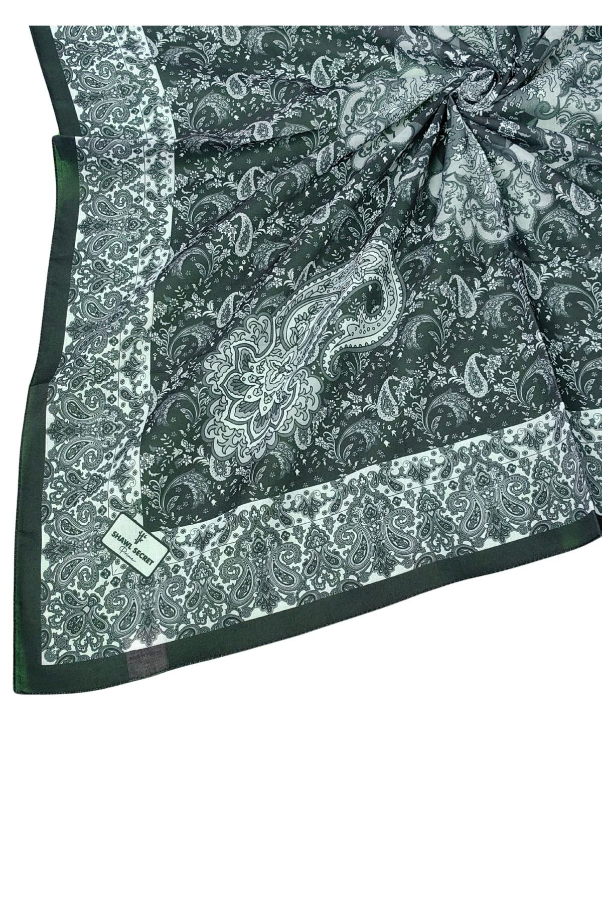 mim eşarp Prime Pamuk Etnik Desenli Eşarp 90x90 cm