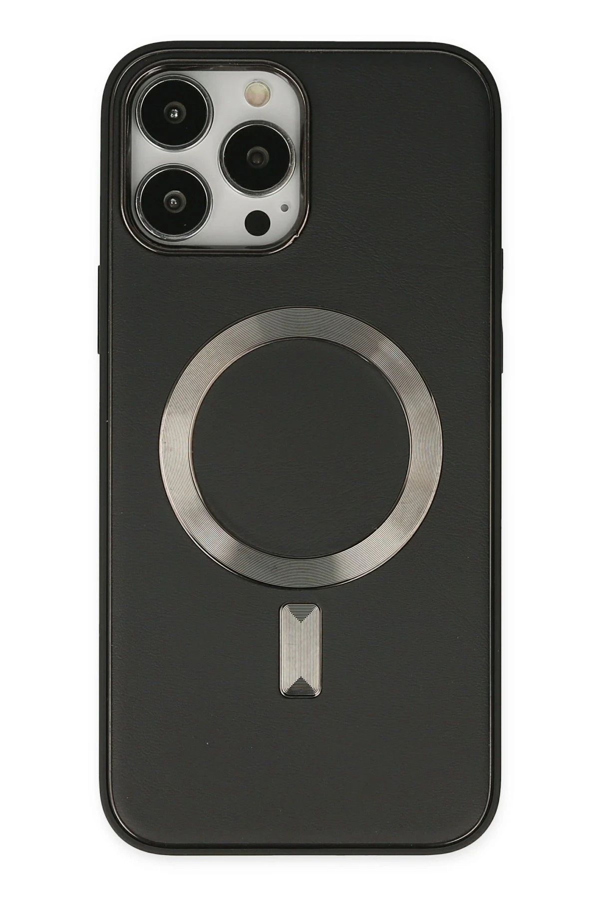 nerede bulurum iPhone 13 Pro Max Kılıf Coco Deri Magneticsafe Silikon - Siyah