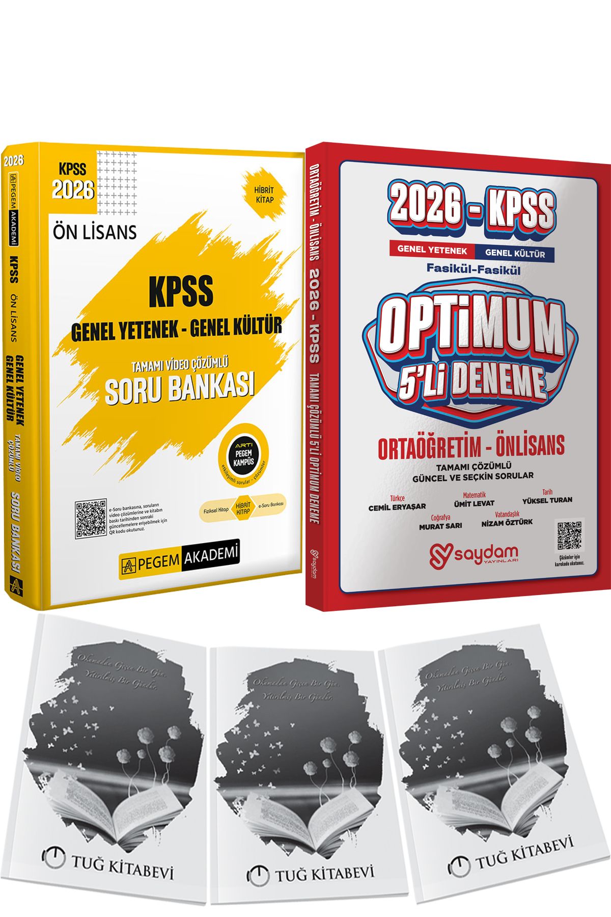 Pegem Akademi Yayıncılık 2026 KPSS Ön Lisans Soru Bankası Genel Yetenek Genel Kültür Video Çözümlü - Optimum 5 Deneme