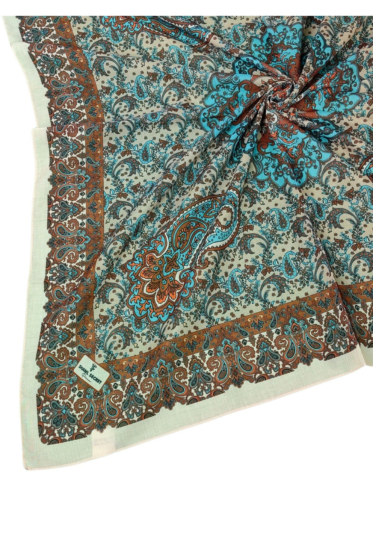 mim eşarp Prime Pamuk Etnik Desenli Eşarp 90x90 cm