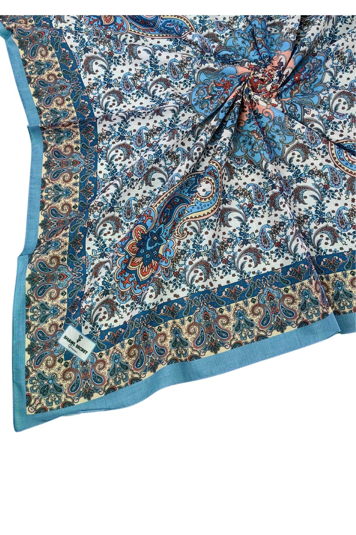 mim eşarp Prime Pamuk Etnik Desenli Eşarp 90x90 cm