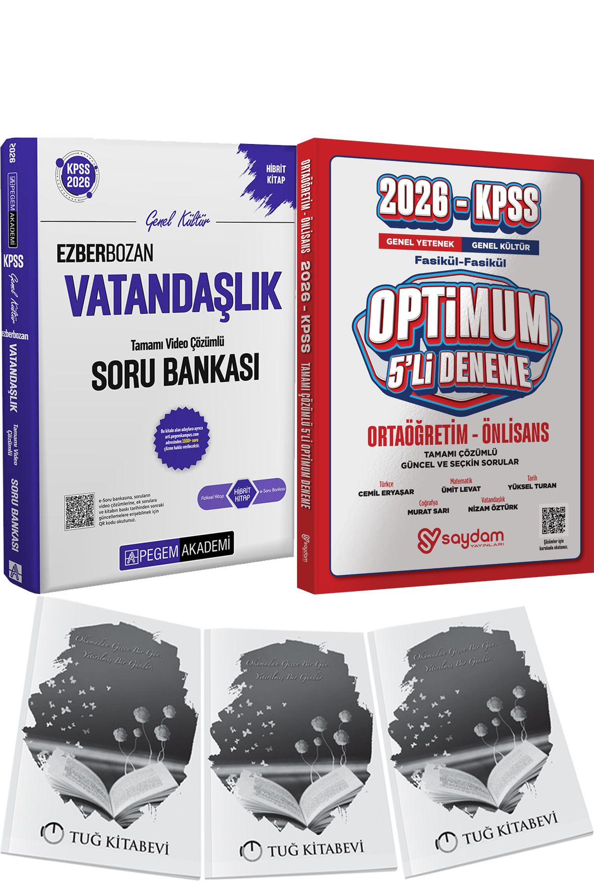 Pegem Akademi Yayıncılık 2026 KPSS Genel Yetenek Genel Kültür Ezberbozan Vatandaşlık Çözümlü Soru - Optimum 5 Deneme