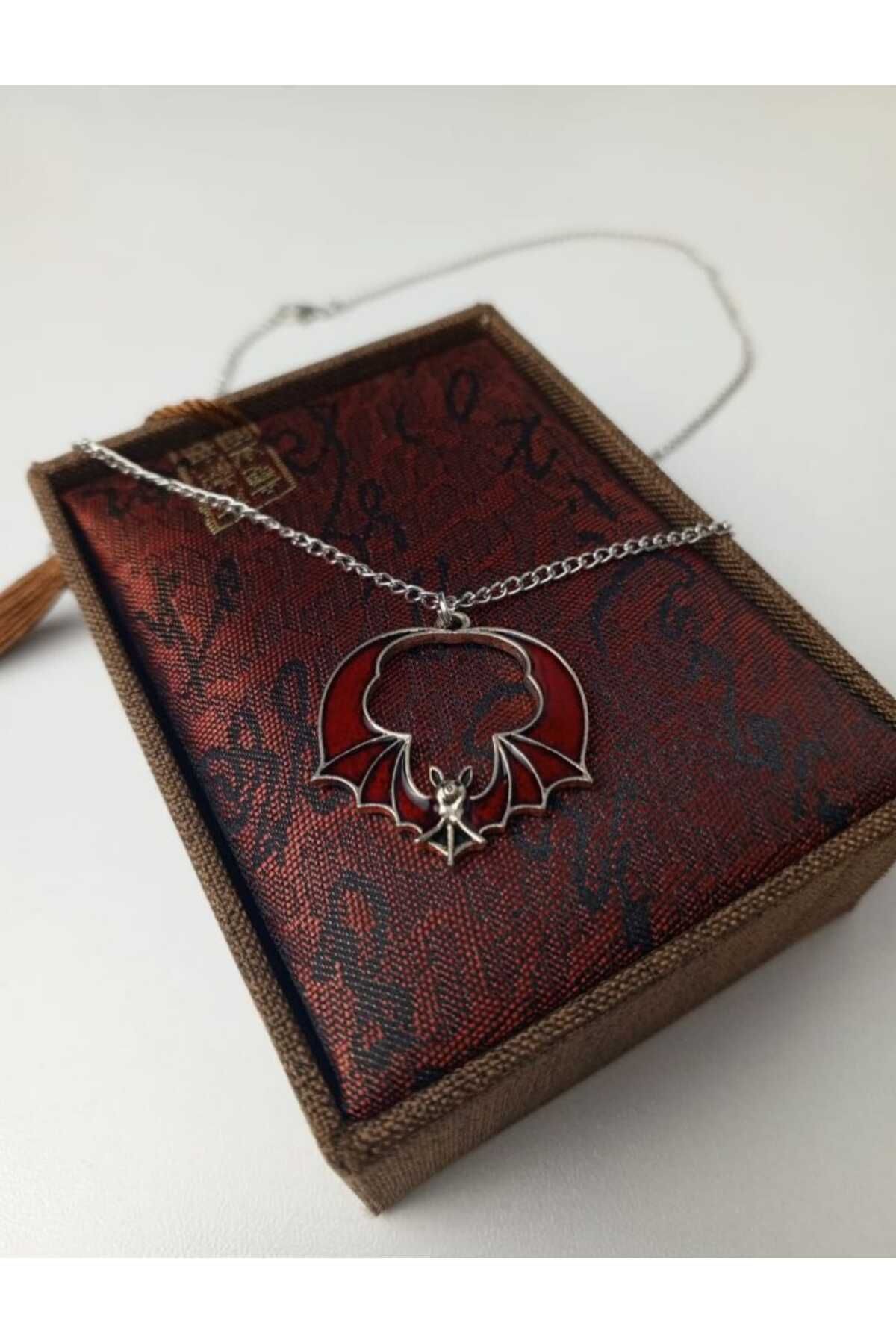 Butik Silver Antic Gothic Yarasa Kanat Kolye