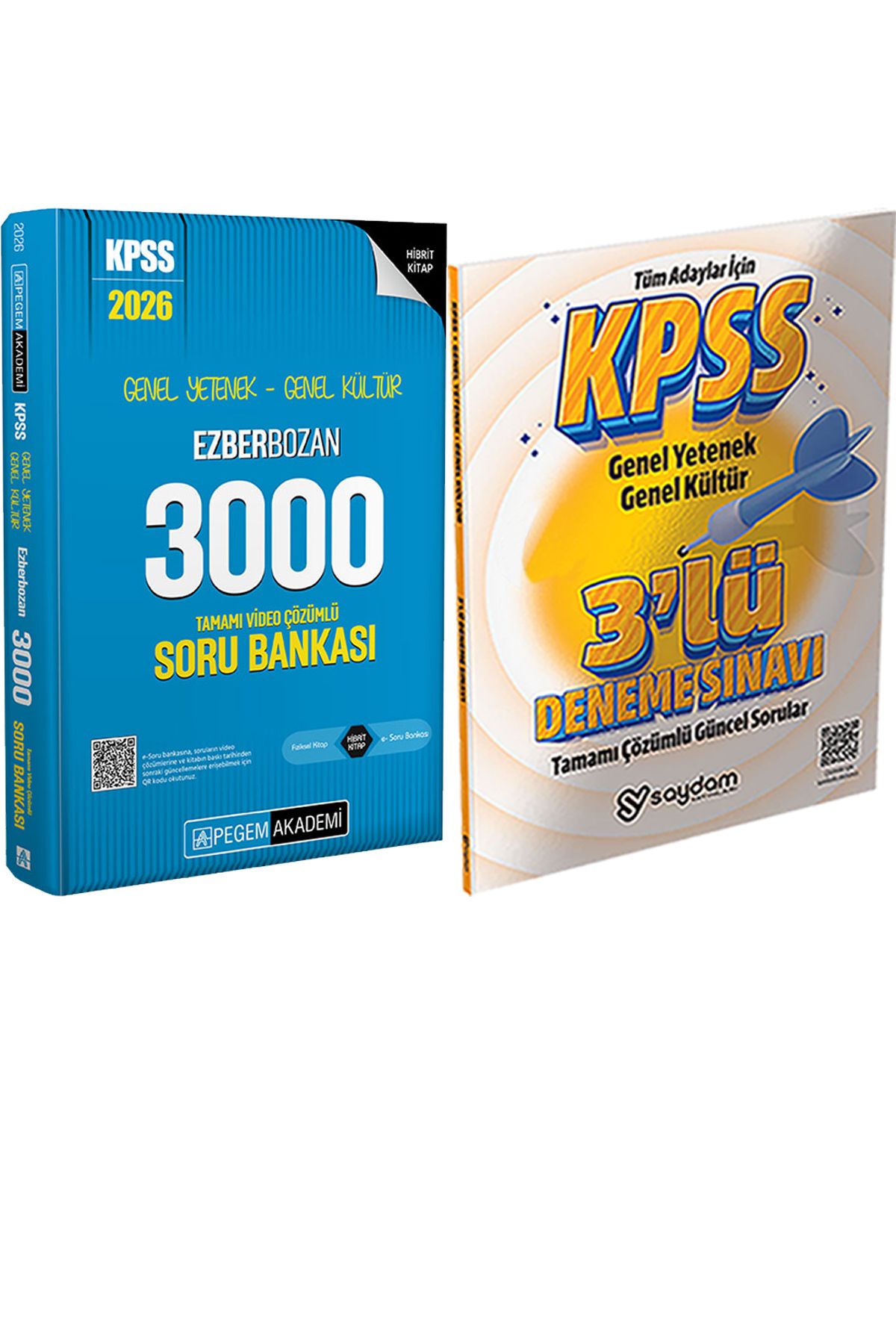 Pegem Akademi Yayıncılık 2026 KPSS Genel Yetenek Genel Kültür Ezberbozan 3000 Video Çözümlü Soru Bankası + 3 Deneme Hediye