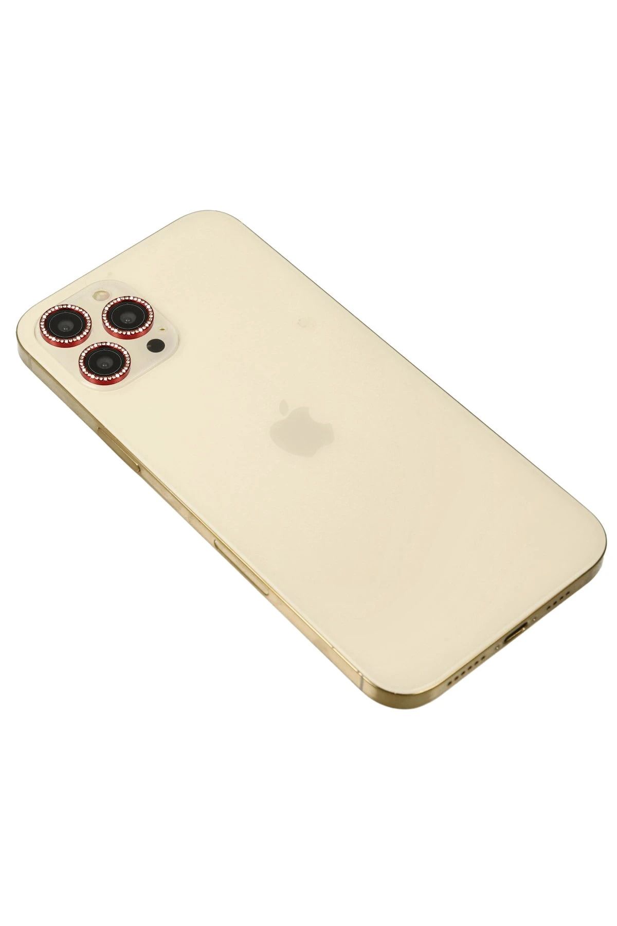 CepteToptan iPhone 12 Pro Max Uyumlu Diamond Kamera Lens - Kırmızı
