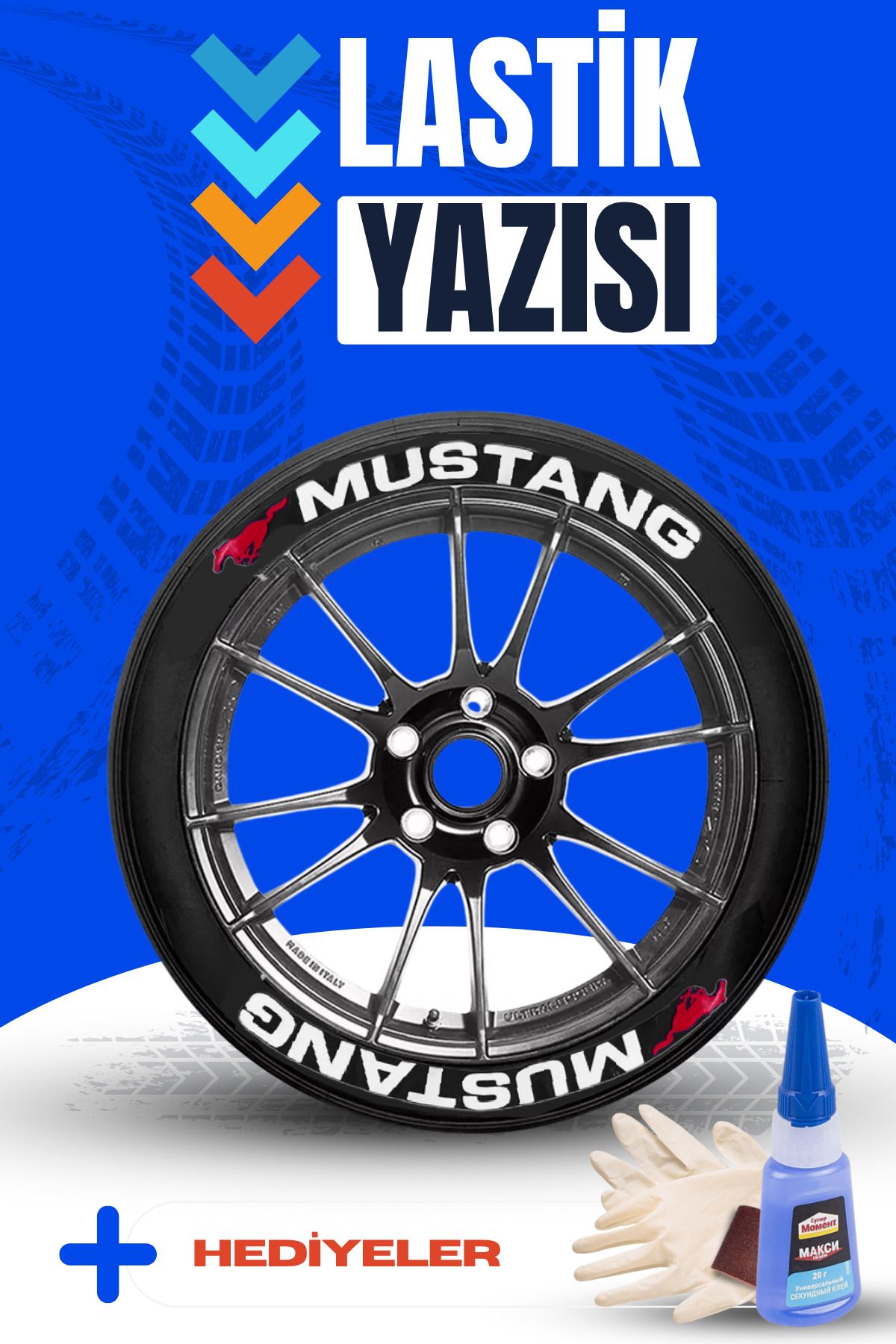 Baghes Mustang Motosiklet Ve Otomobil Araç 3d Oto Lastik Yazısı Sticker Arma Seti – 8 Adet