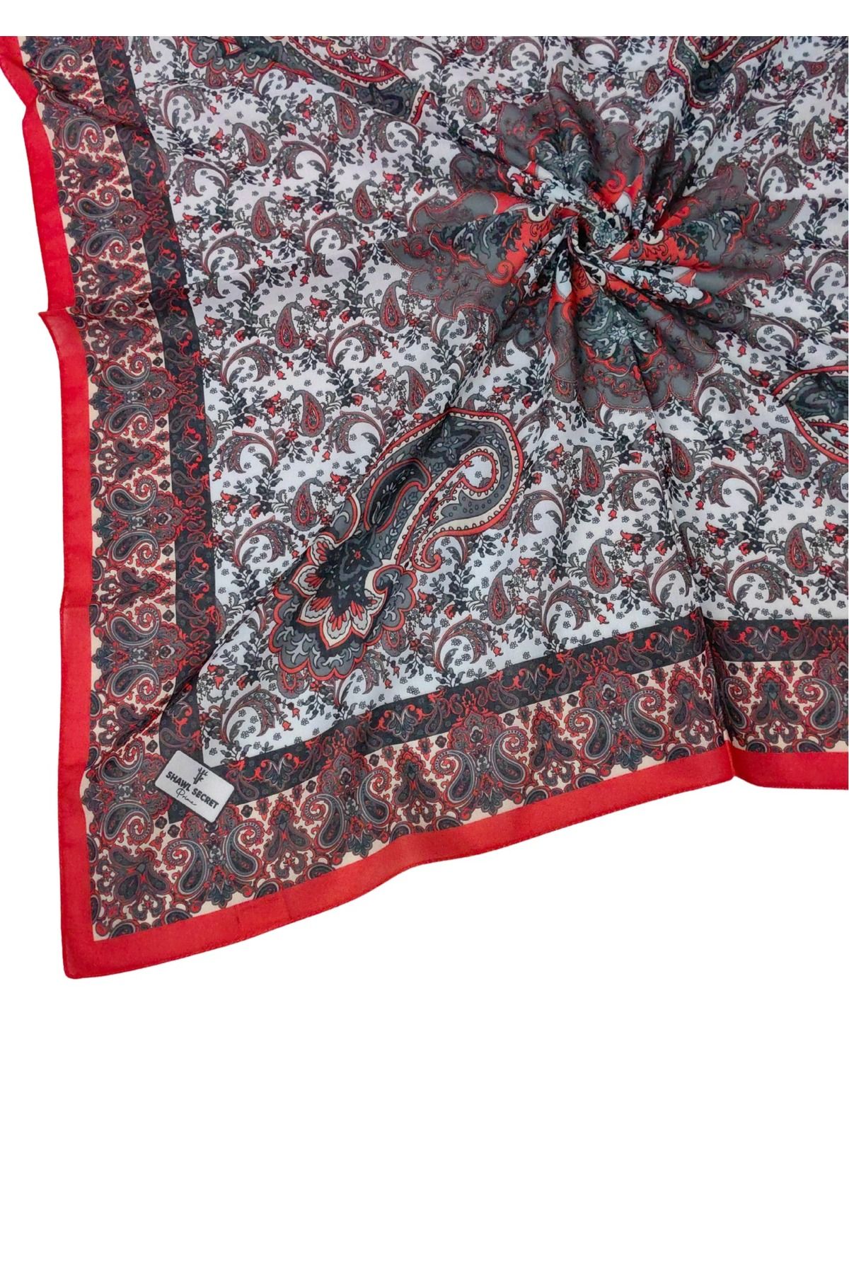 mim eşarp Prime Pamuk Etnik Desenli Eşarp 90x90 cm