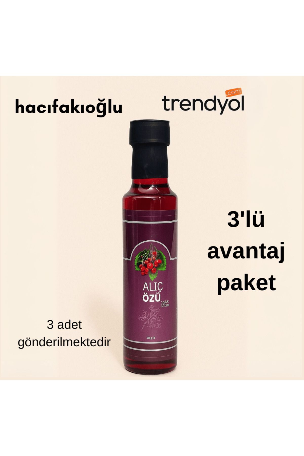 HACIFAKIOĞLU Alıç Özü 3'lü Avantaj Paketi Doğal Yöntem 320 gr