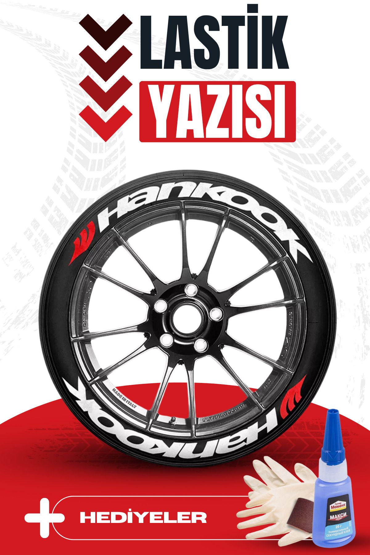 Baghes Hankook Motosiklet Ve Otomobil Araç 3d Oto Lastik Yazısı Sticker Arma Seti – 8 Adet