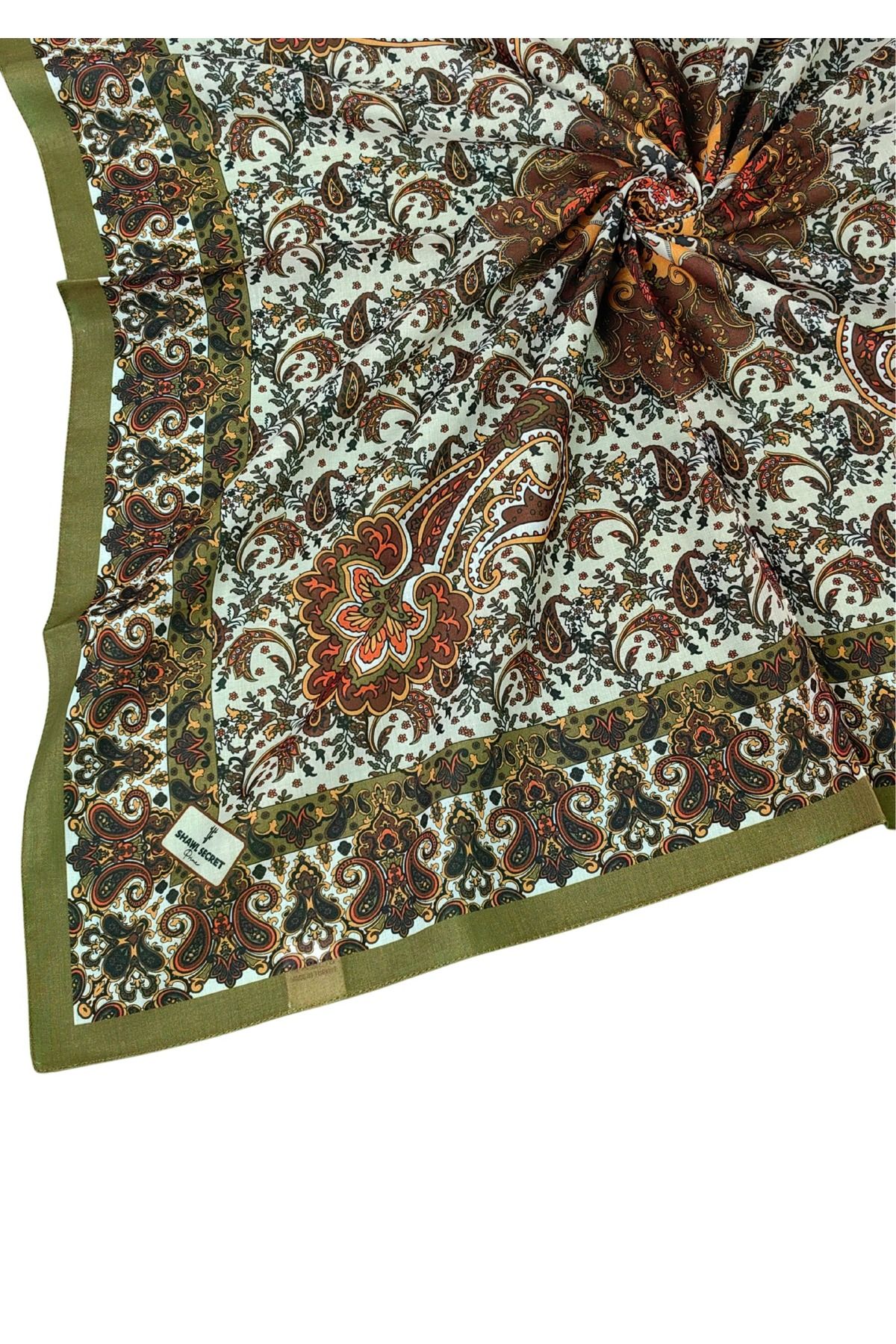 mim eşarp Prime Pamuk Etnik Desenli Eşarp 90x90 cm