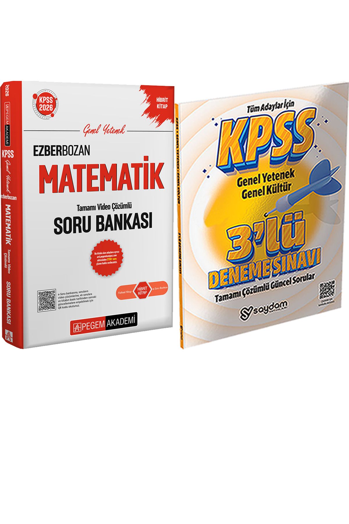 Pegem Akademi Yayıncılık 2026 KPSS Genel Yetenek Genel Kültür Ezberbozan Matematik Video Çözümlü Soru + 3 Deneme Hediye