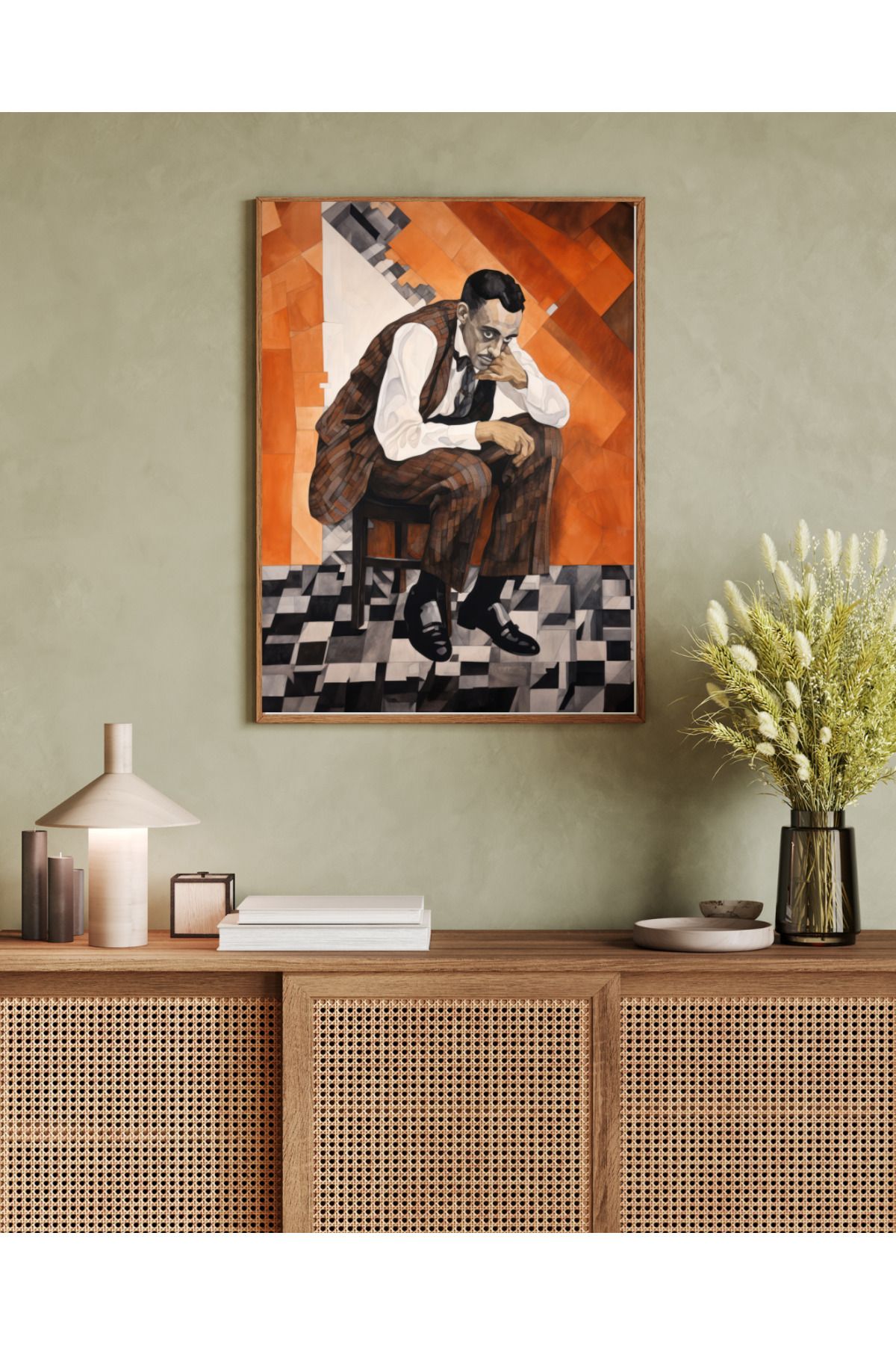 woodhomeworks tek parça salon ofis dekor tablo