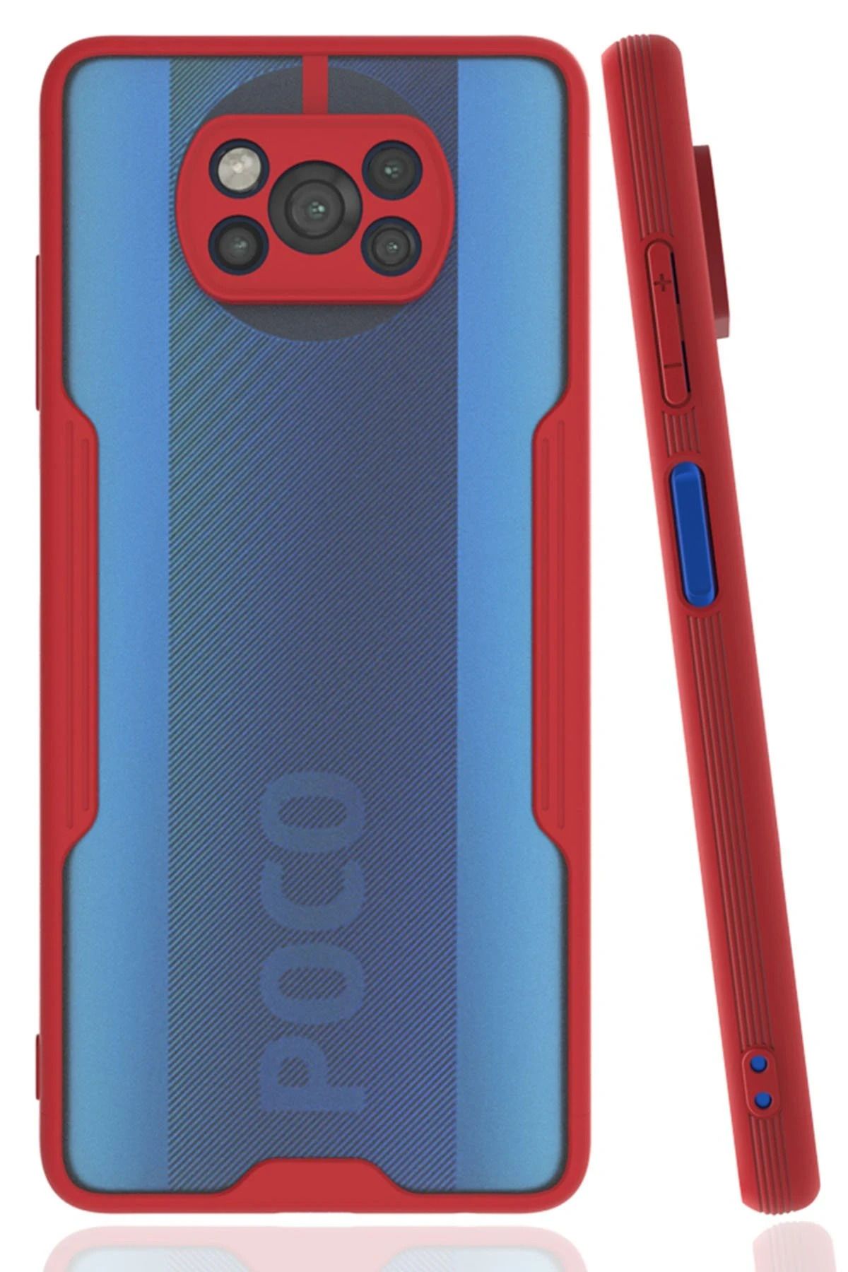 CepteToptan Xiaomi Pocophone X3 Kılıf Platin Silikon - Kırmızı