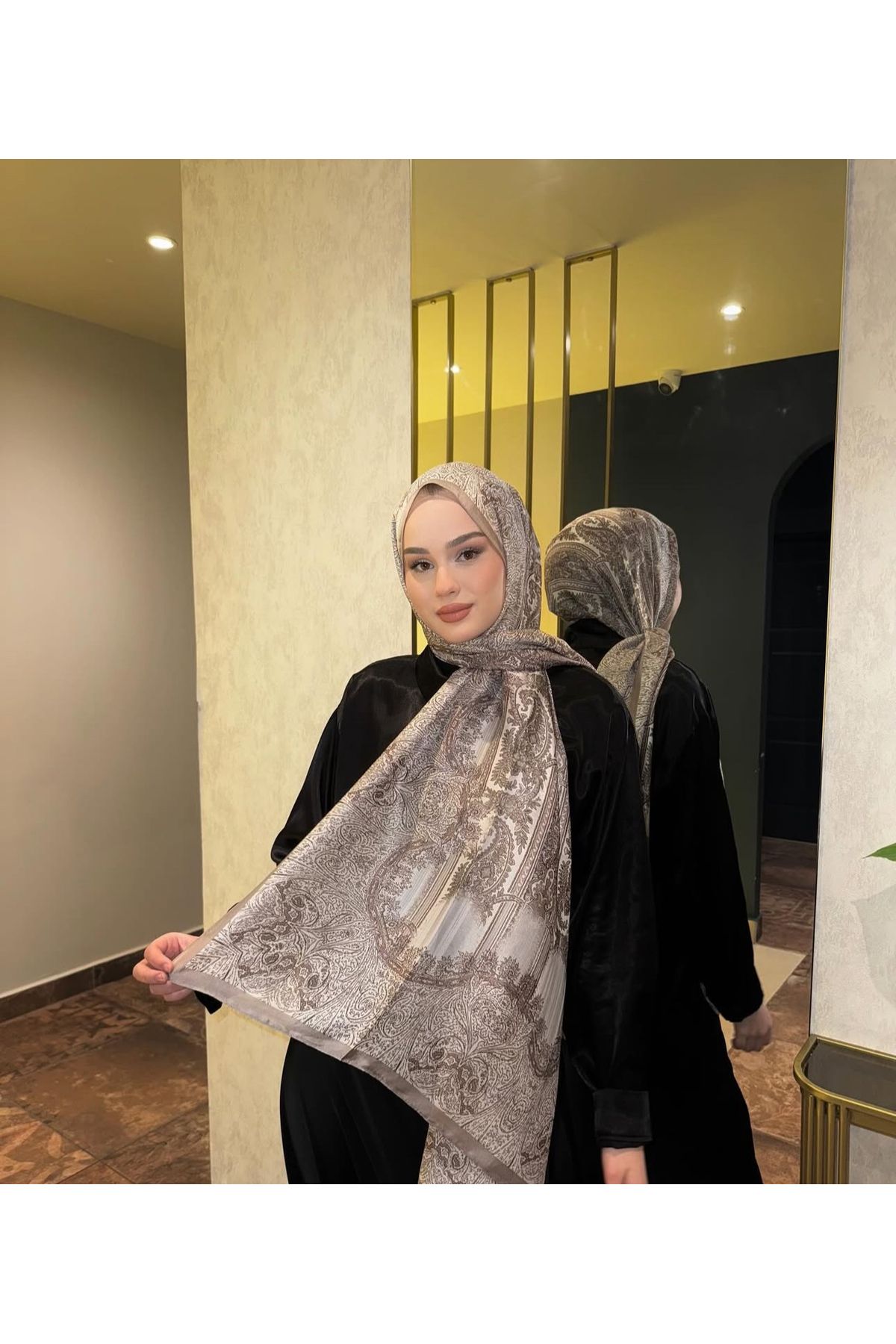 OTA SCARFS Marakeş Desenli Ithal Vual Ipek Şal