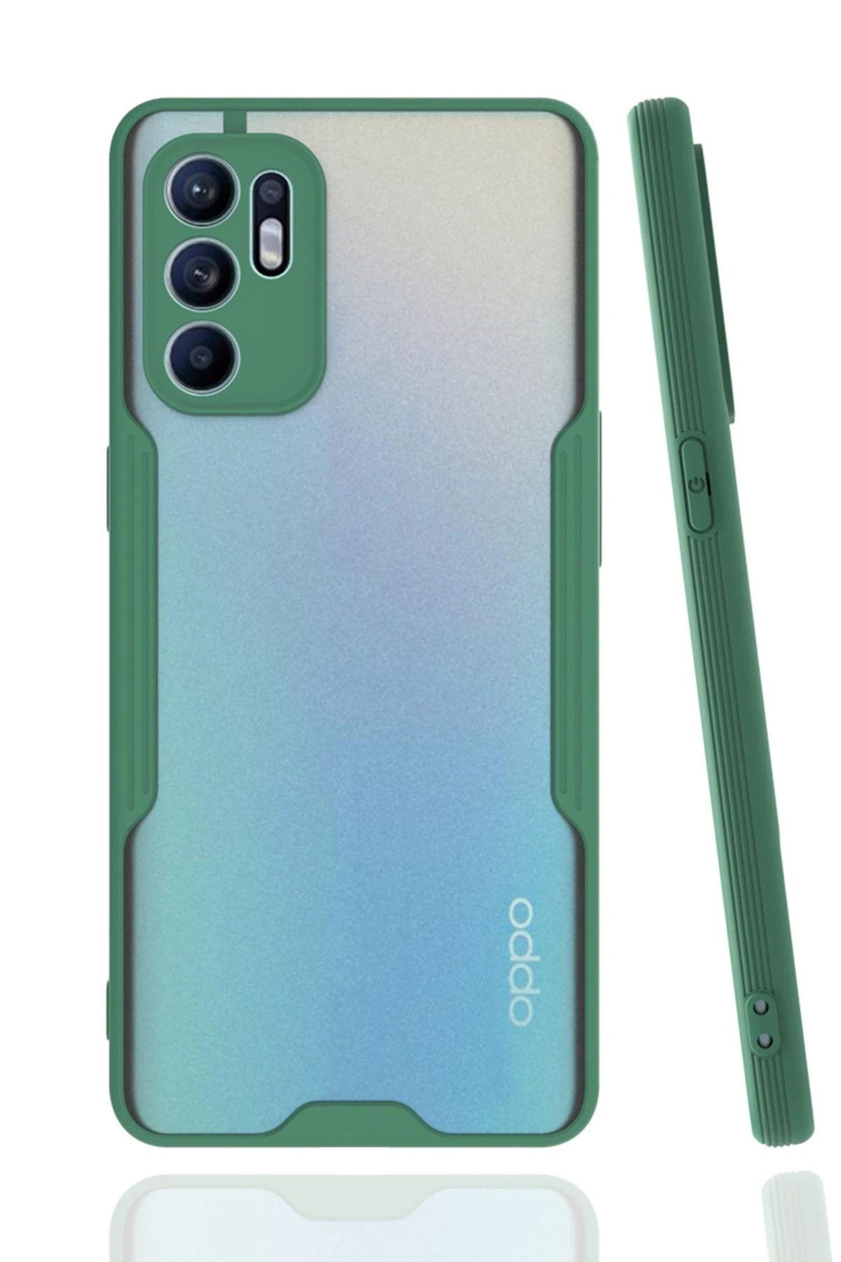 CepteToptan Oppo Reno 6 Kılıf Platin Silikon - Yeşil